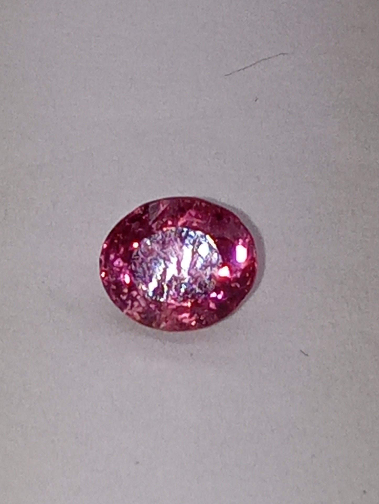 spinel gemstone Burmese pink, 6mmx5.5mm oval cut, .93ct