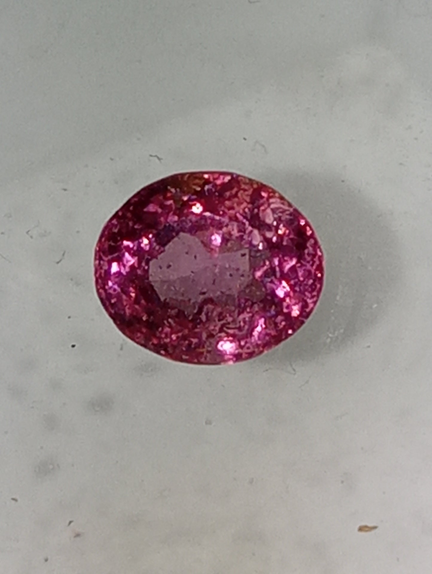 spinel gemstone Burmese pink, 6mmx5.5mm oval cut, .93ct