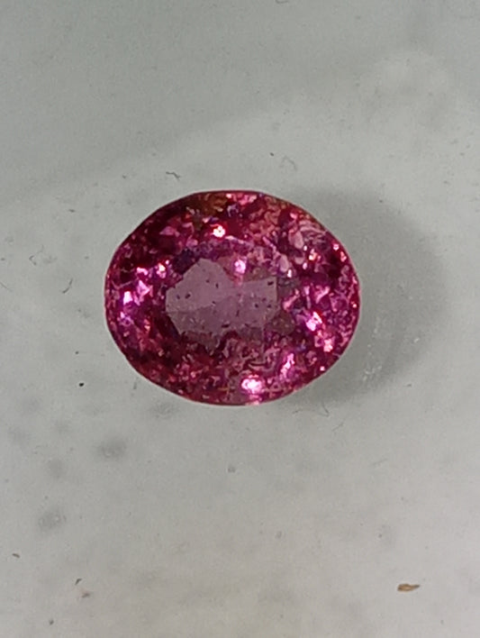 spinel gemstone Burmese pink, 6mmx5.5mm oval cut, .93ct