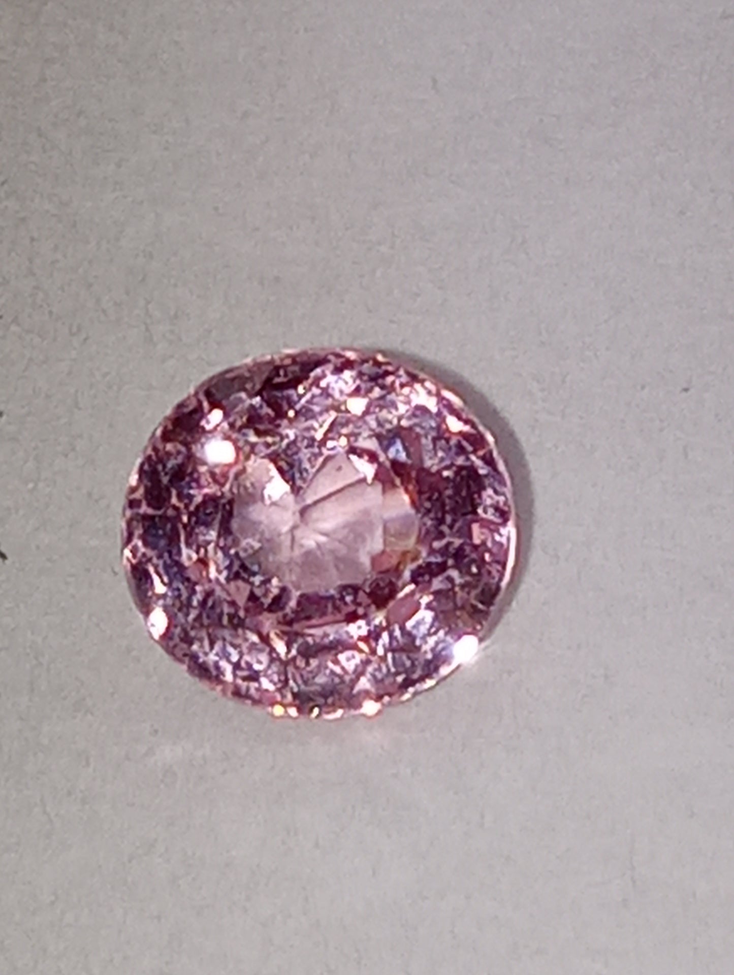 spinel gemstone Burmese pink, 6mmx5.75mm oval cut, 1.06ct