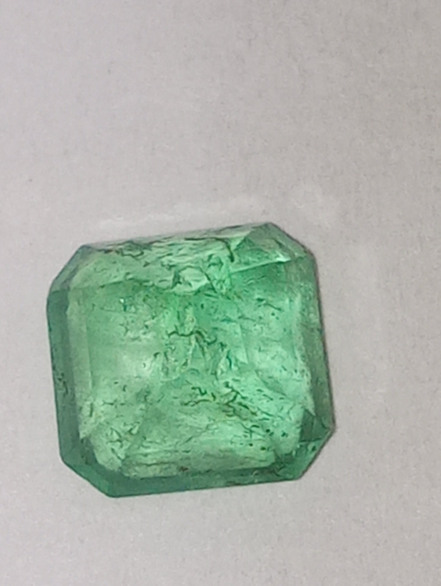 emerald gemstone Colombian, 6mm square cut, 1.27ct