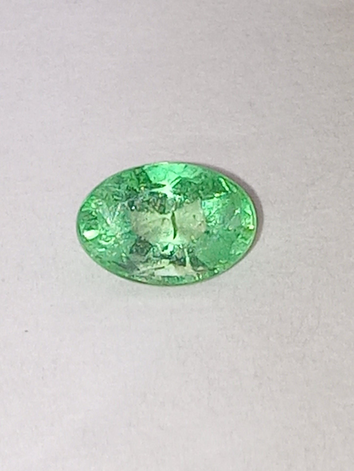 emerald gemstone Colombian, 6mmx4mm oval cut, .40ct