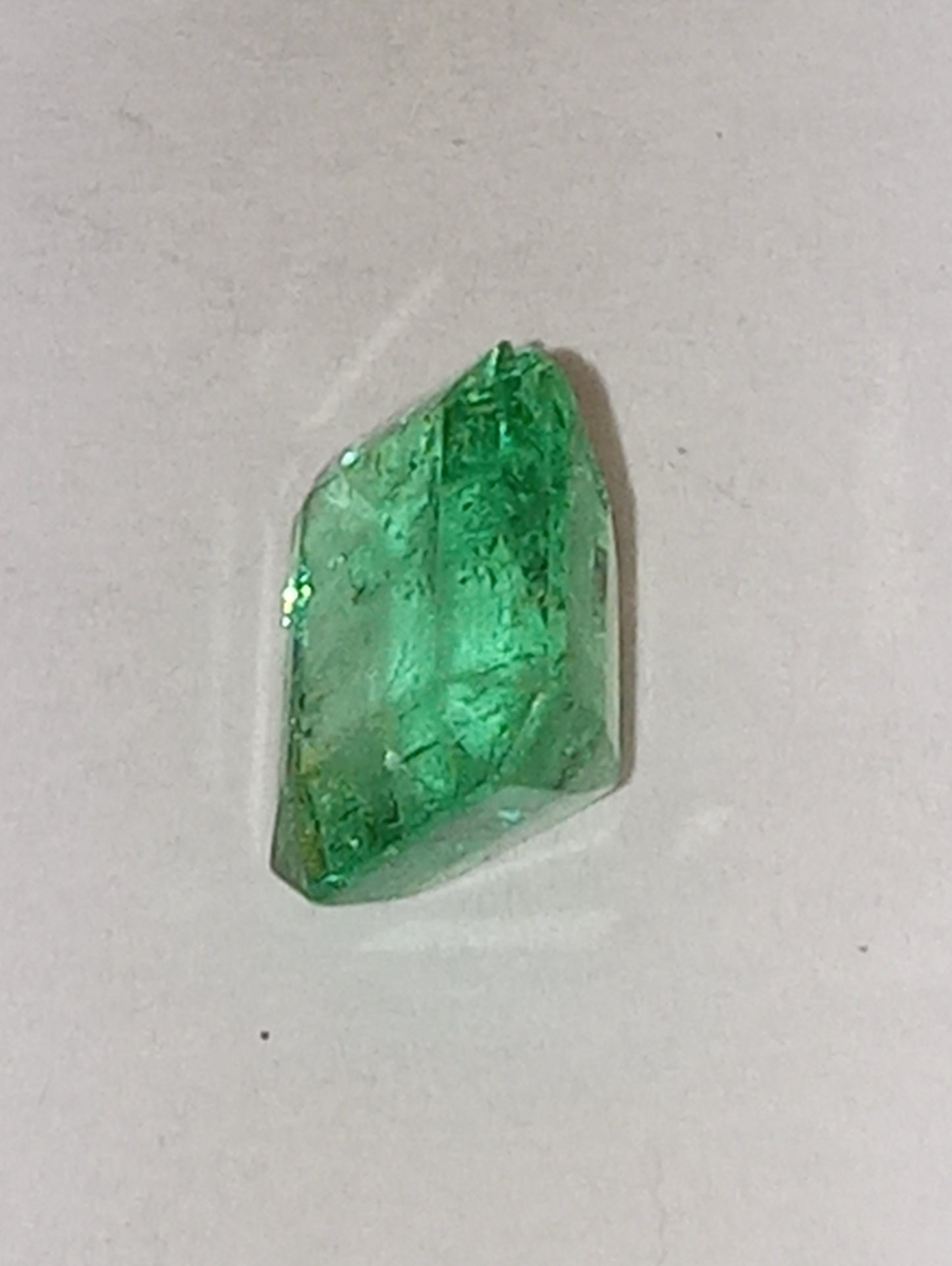 emerald gemstone Colombian, 7.5mmx6mm emerald cut, 1.52ct