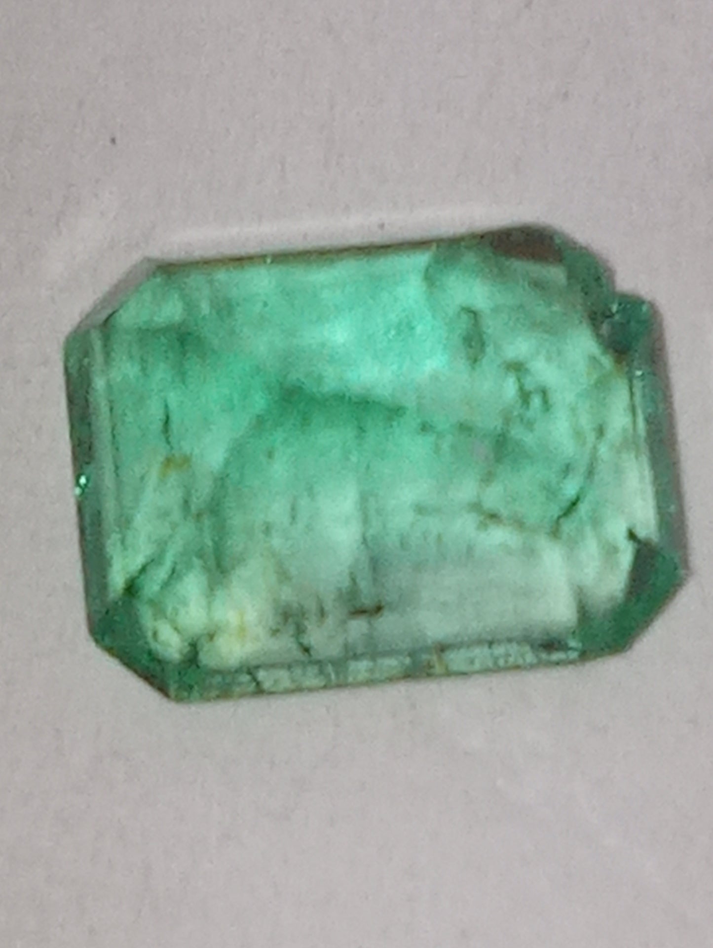 emerald gemstone Colombian, 7.5mmx6mm emerald cut, 1.52ct