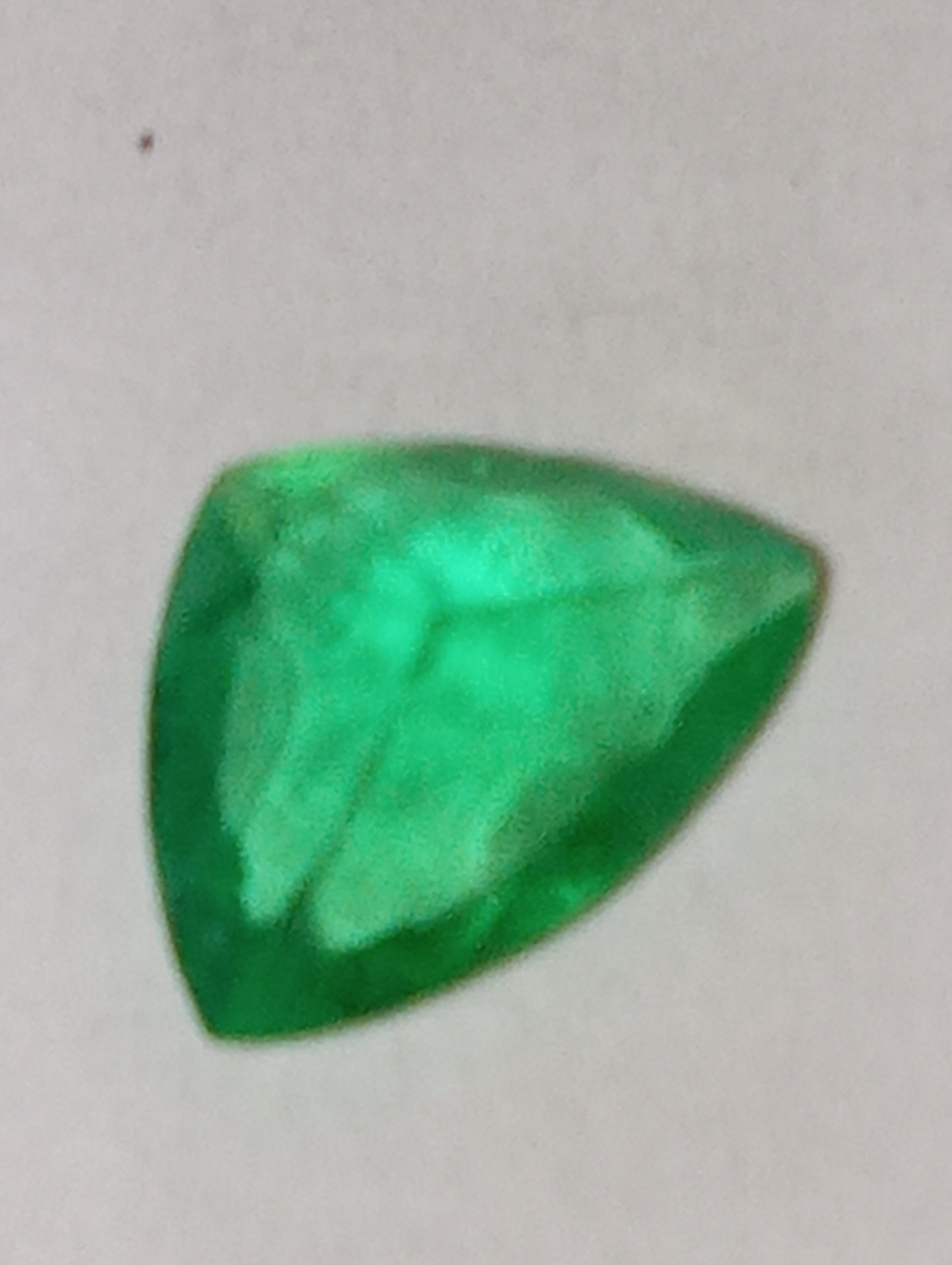 emerald gemstone Colombian, .57ct fancy trillion cut