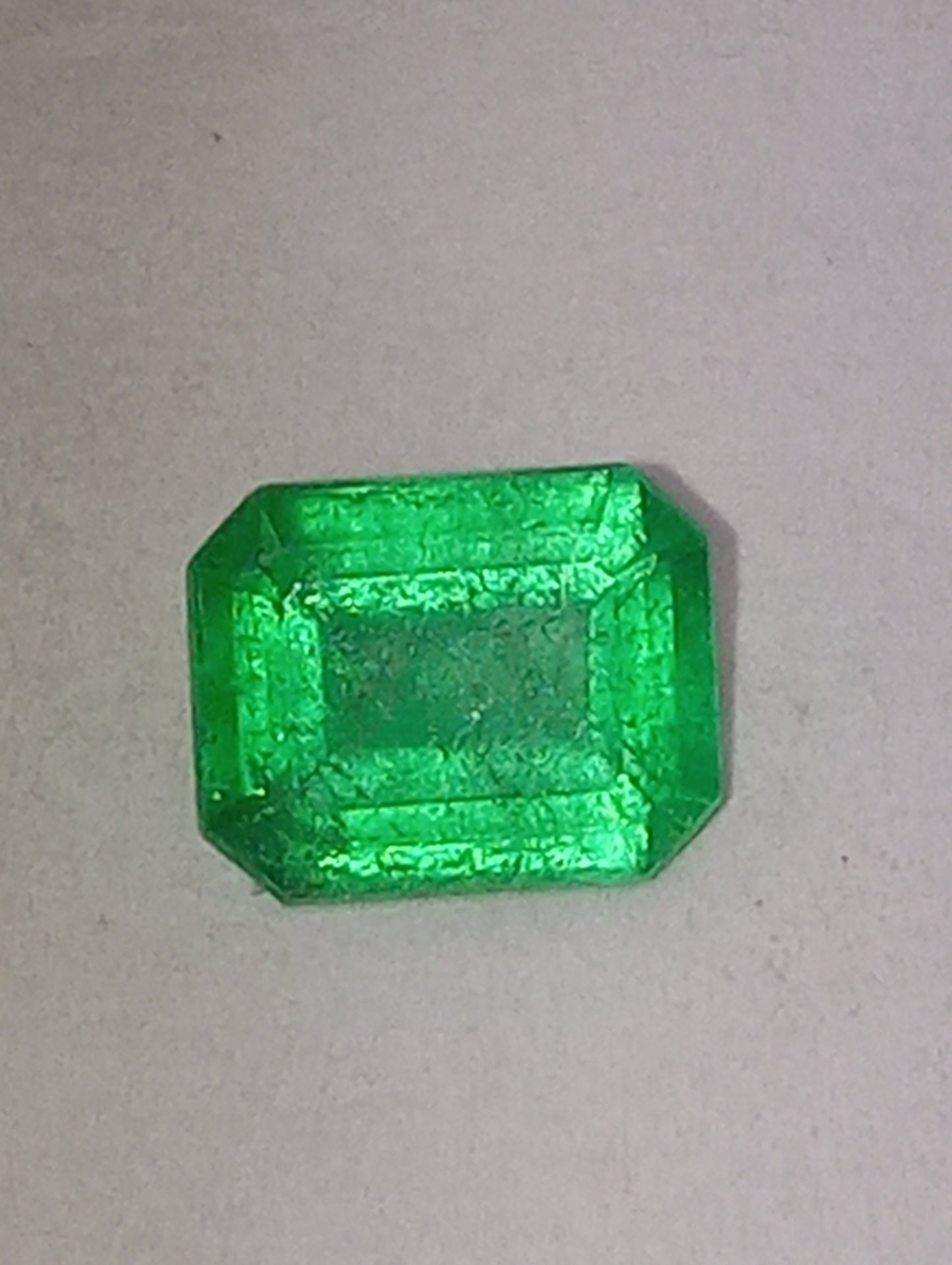 emerald gemstone Colombian, 7.5mmx5mm emerald cut, .65ct