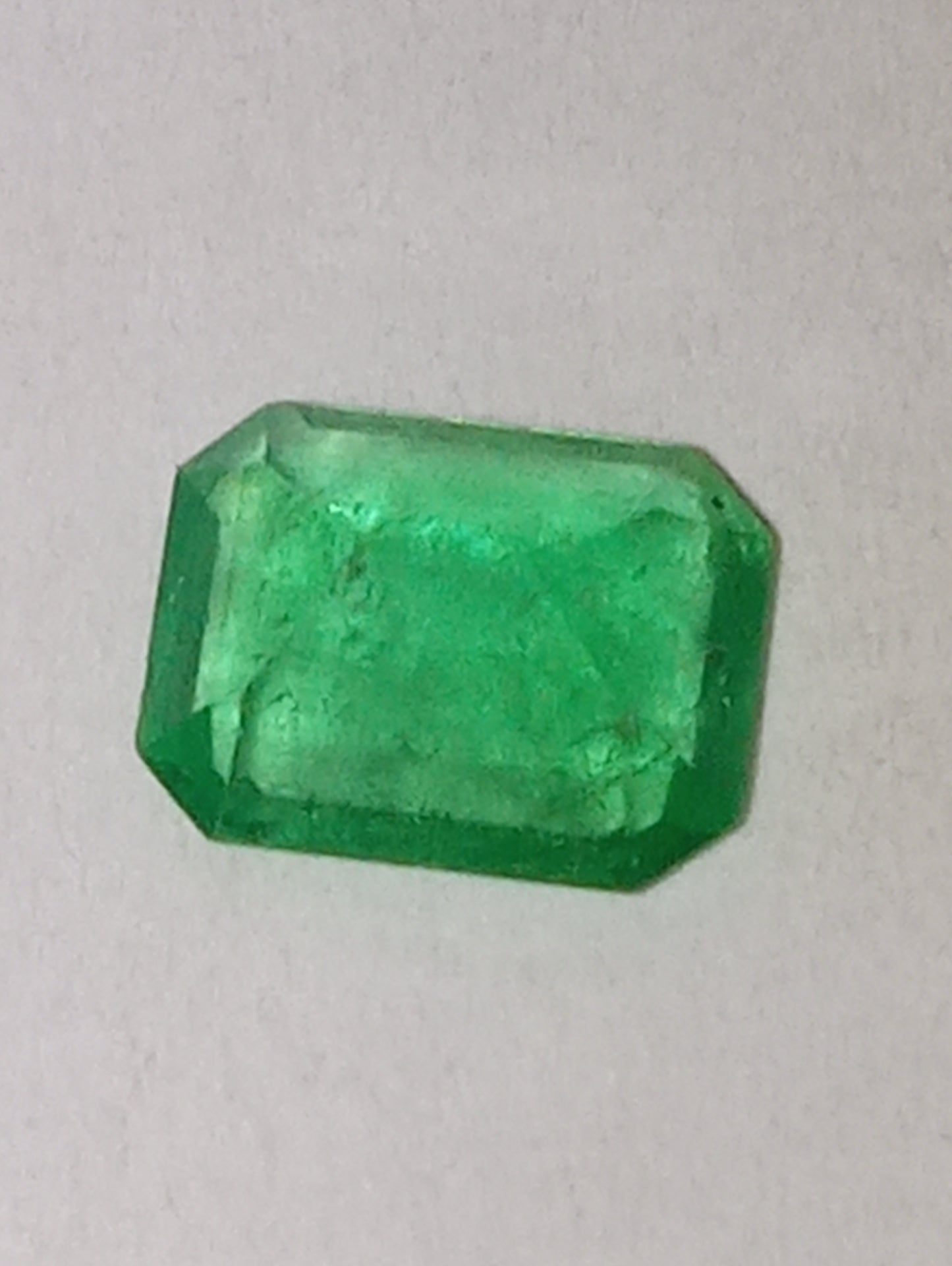 emerald gemstone Colombian, 7.5mmx5mm emerald cut, .65ct