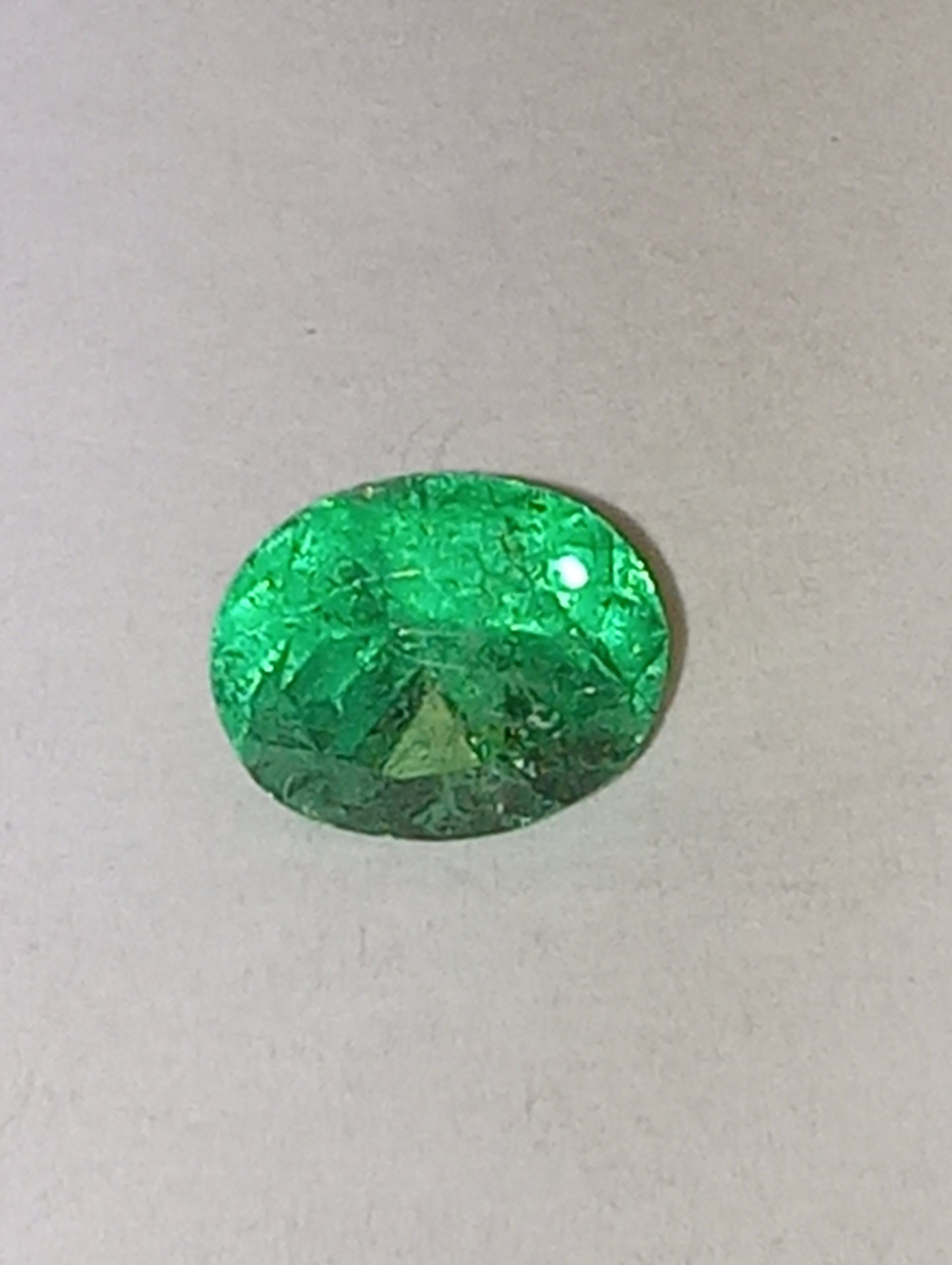 emerald gemstone Muzo Colombian, oval cut, .73ct