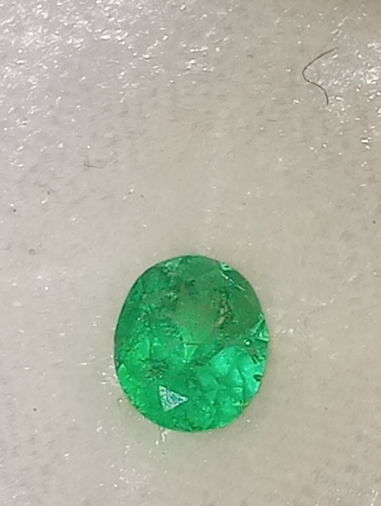 emerald gemstone Muzo Colombian, oval cut, .73ct