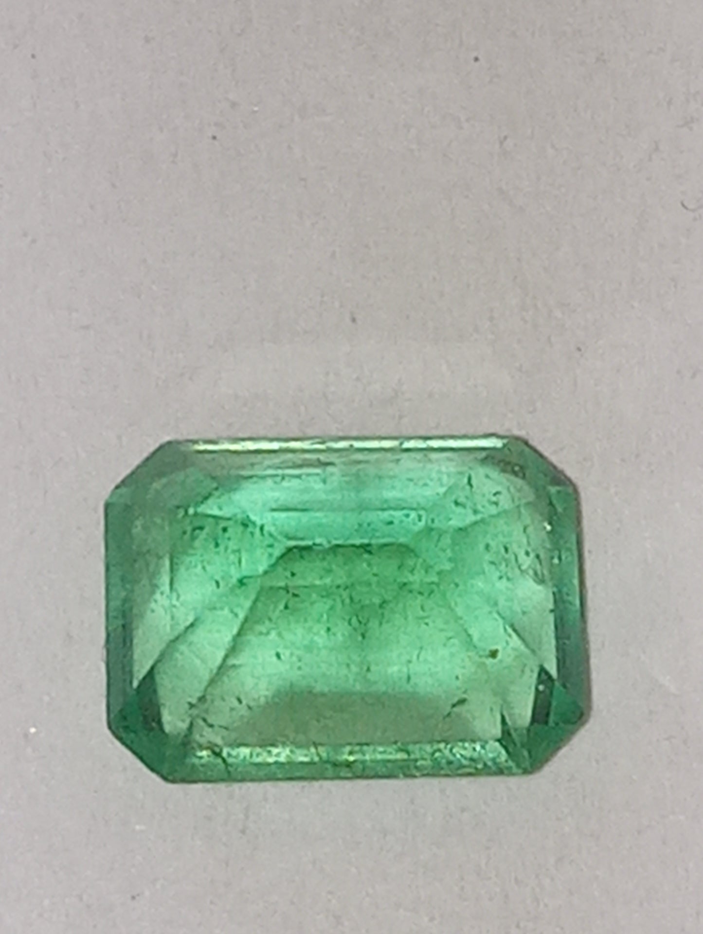 emerald gemstone Colombian, 8mmx6mm emerald cut, 1.36ct