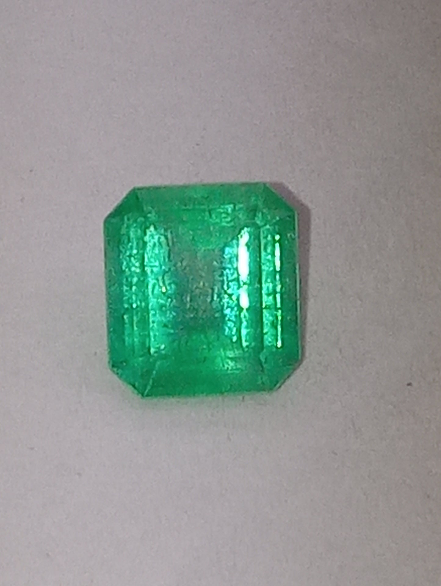 emerald gemstone Colombian, 7mmx6.5mm emerald cut, 1.23ct