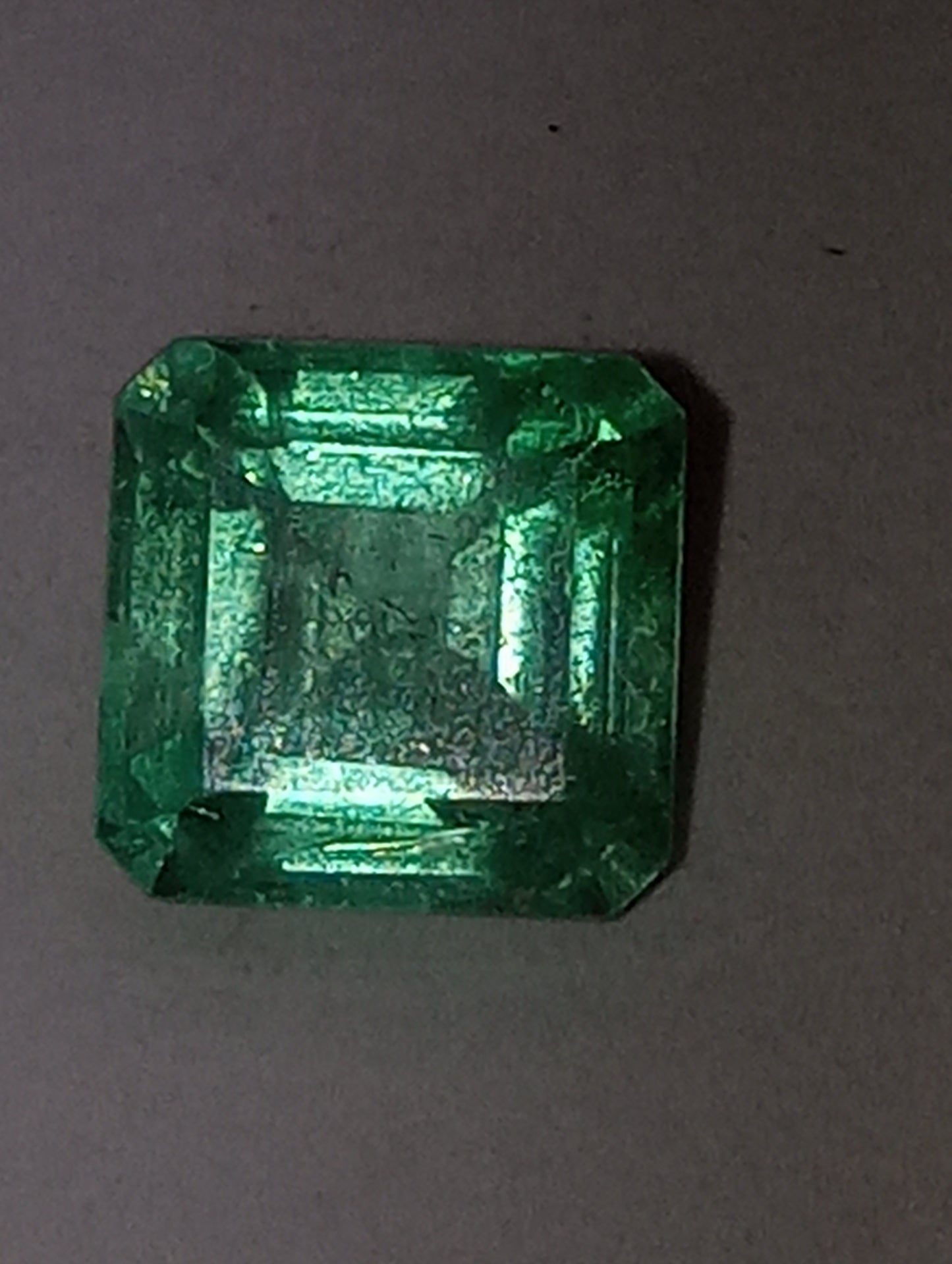 emerald gemstone Colombian, 7mmx7mm emerald cut, 1.65ct