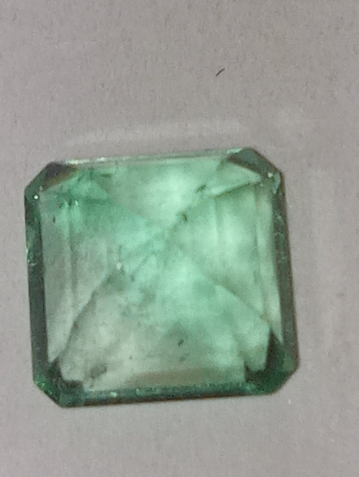emerald gemstone Colombian, 7mmx7mm emerald cut, 1.65ct