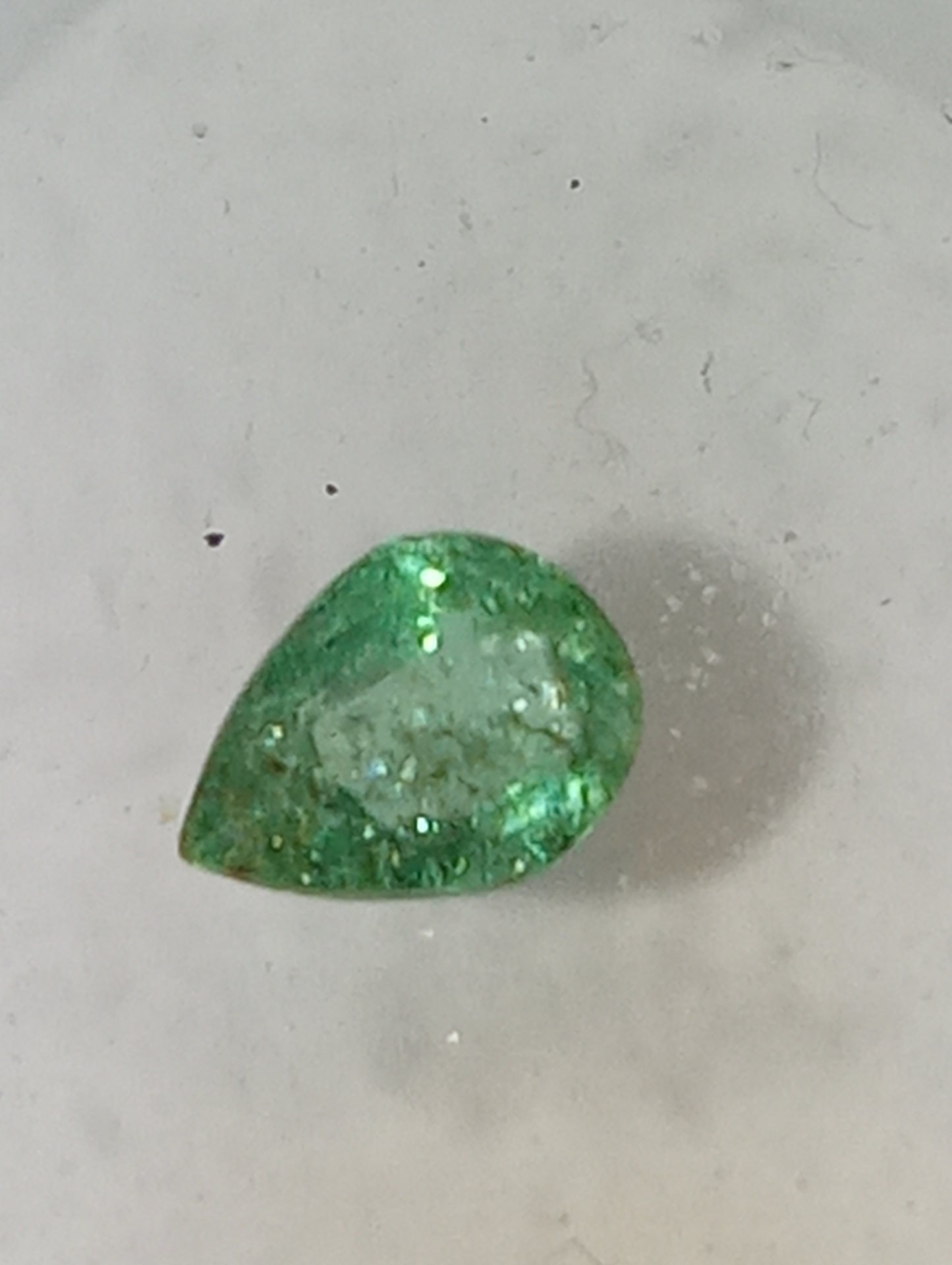 emerald gemstone Nigerian, 5.2x4mm pear cut, .24ct