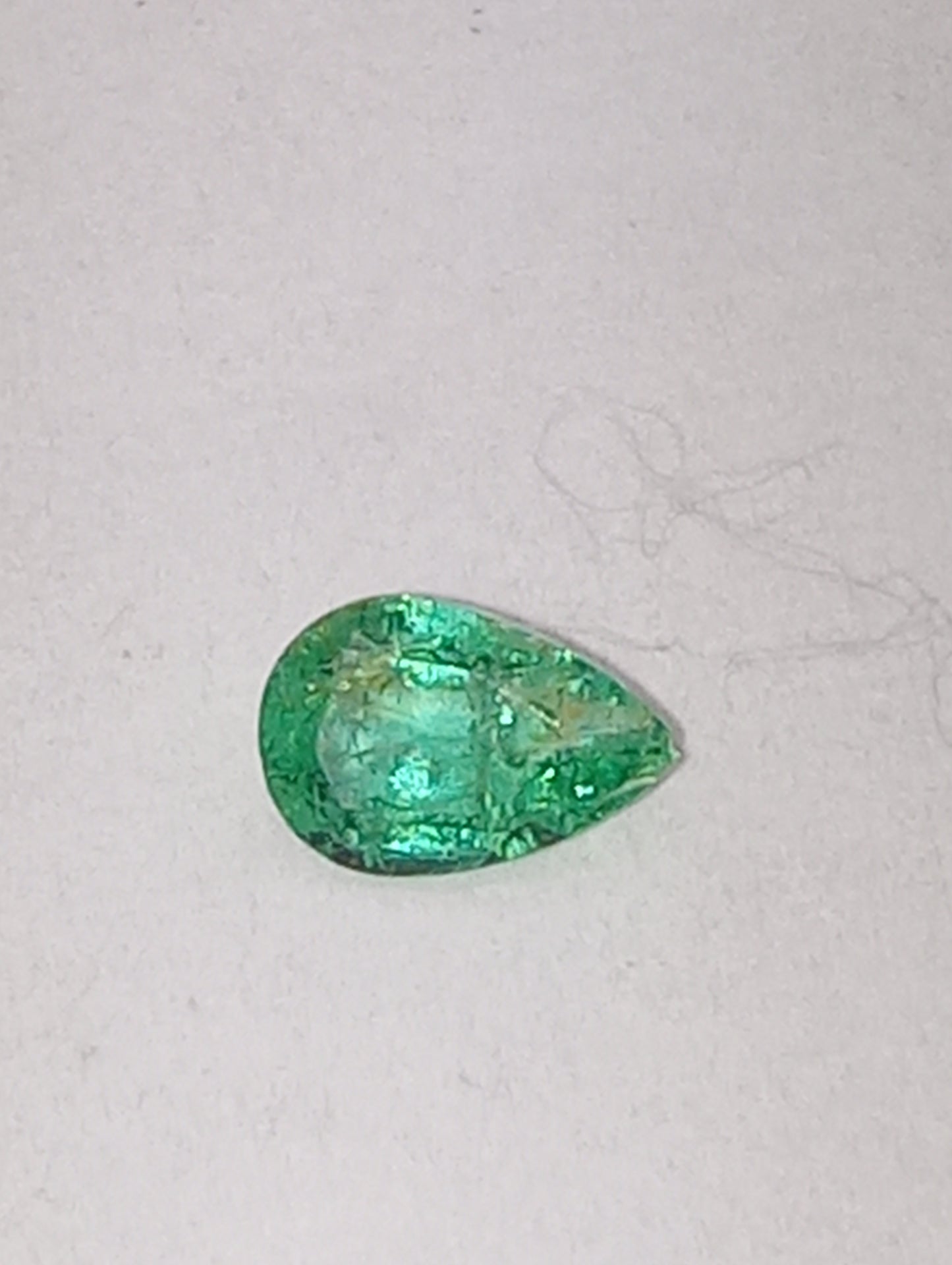 emerald gemstone Nigerian, 5mmx3.5m pear cut, .19ct