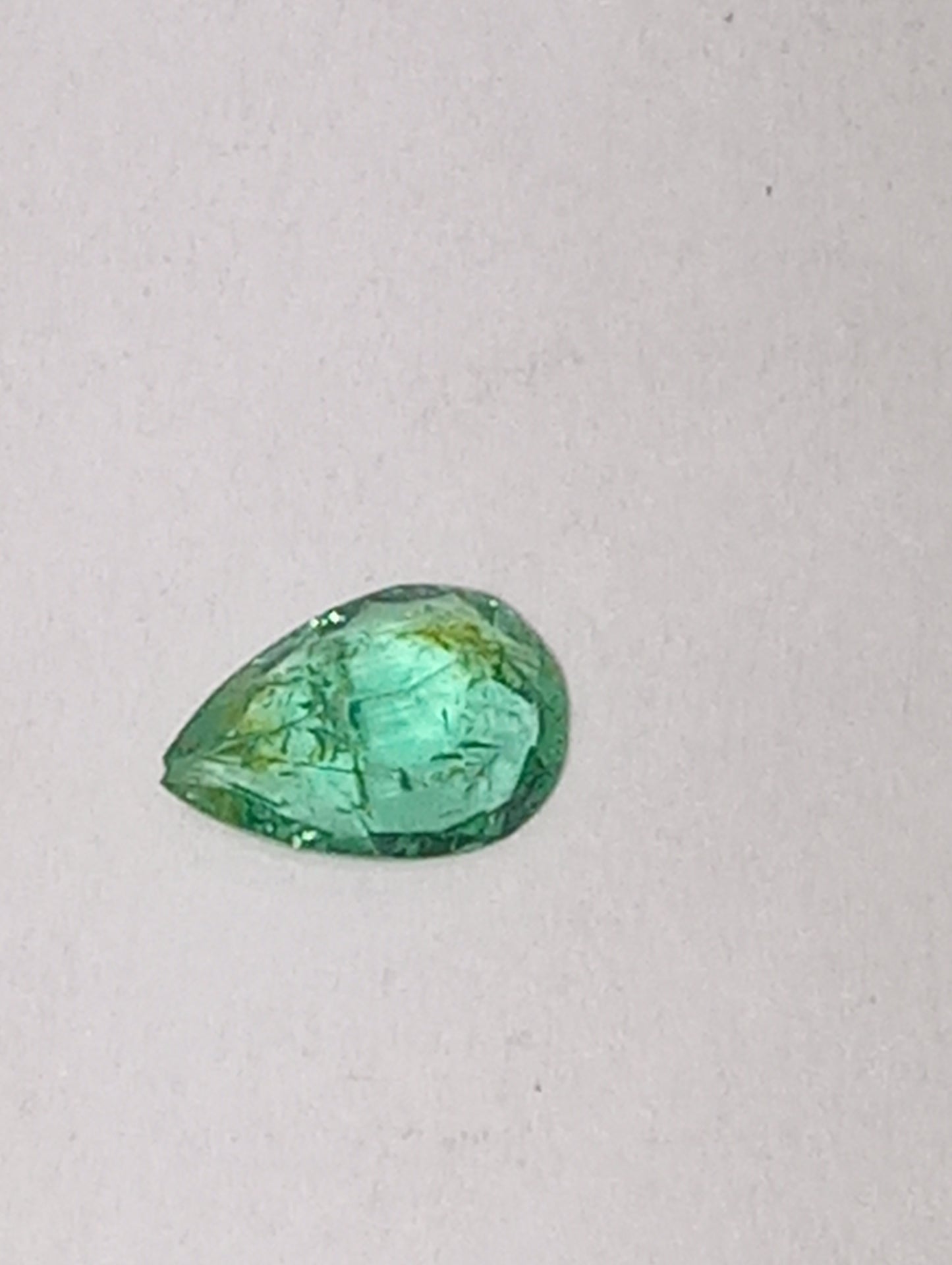 emerald gemstone Nigerian, 5mmx3.5m pear cut, .19ct