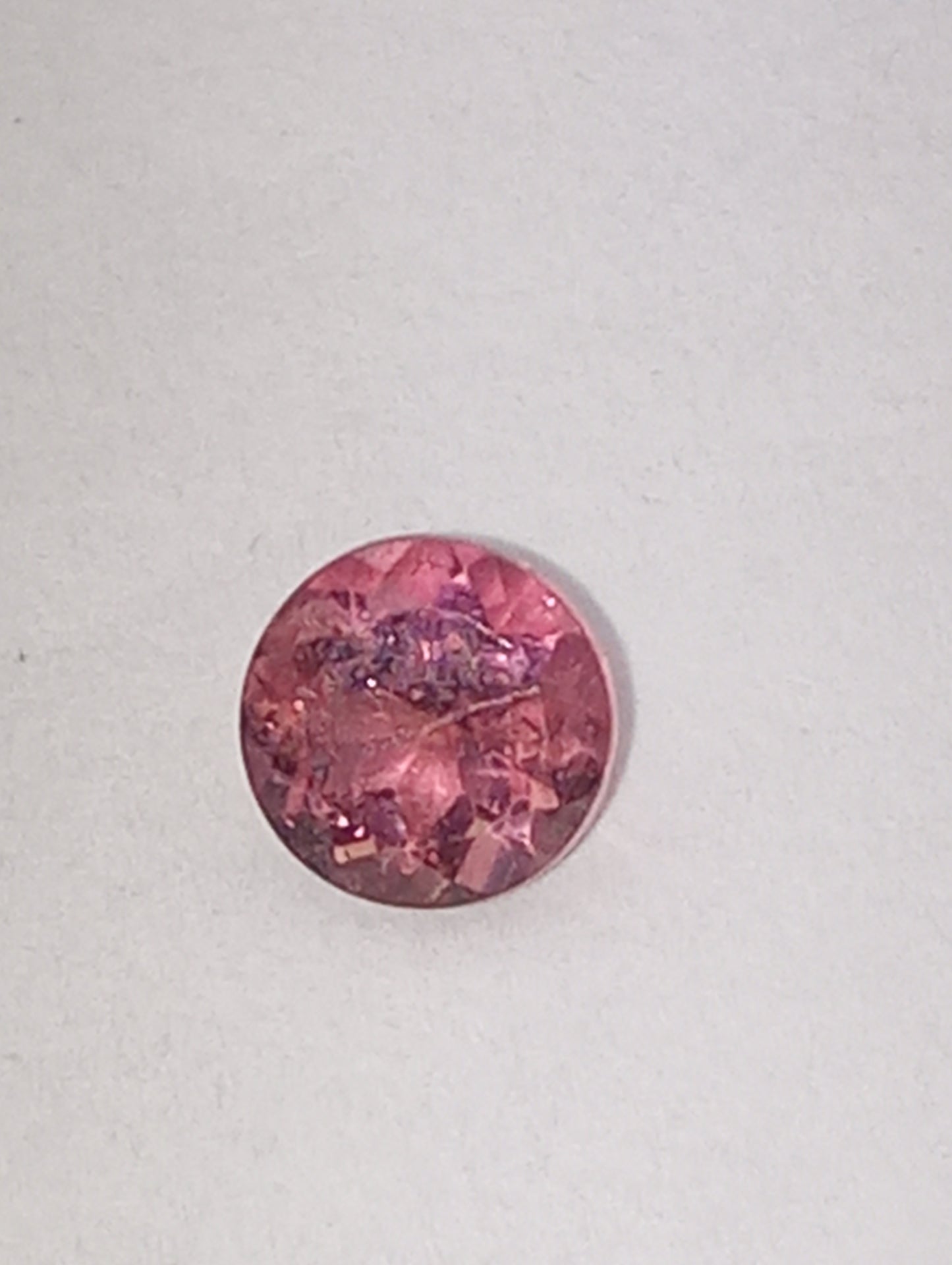 tourmaline gemstone pink, 5mm round cut, .48ct