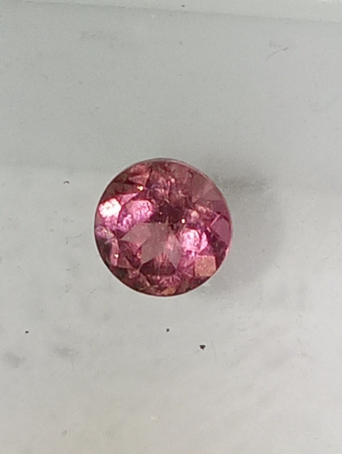 tourmaline gemstone pink, 5mm round cut, .48ct