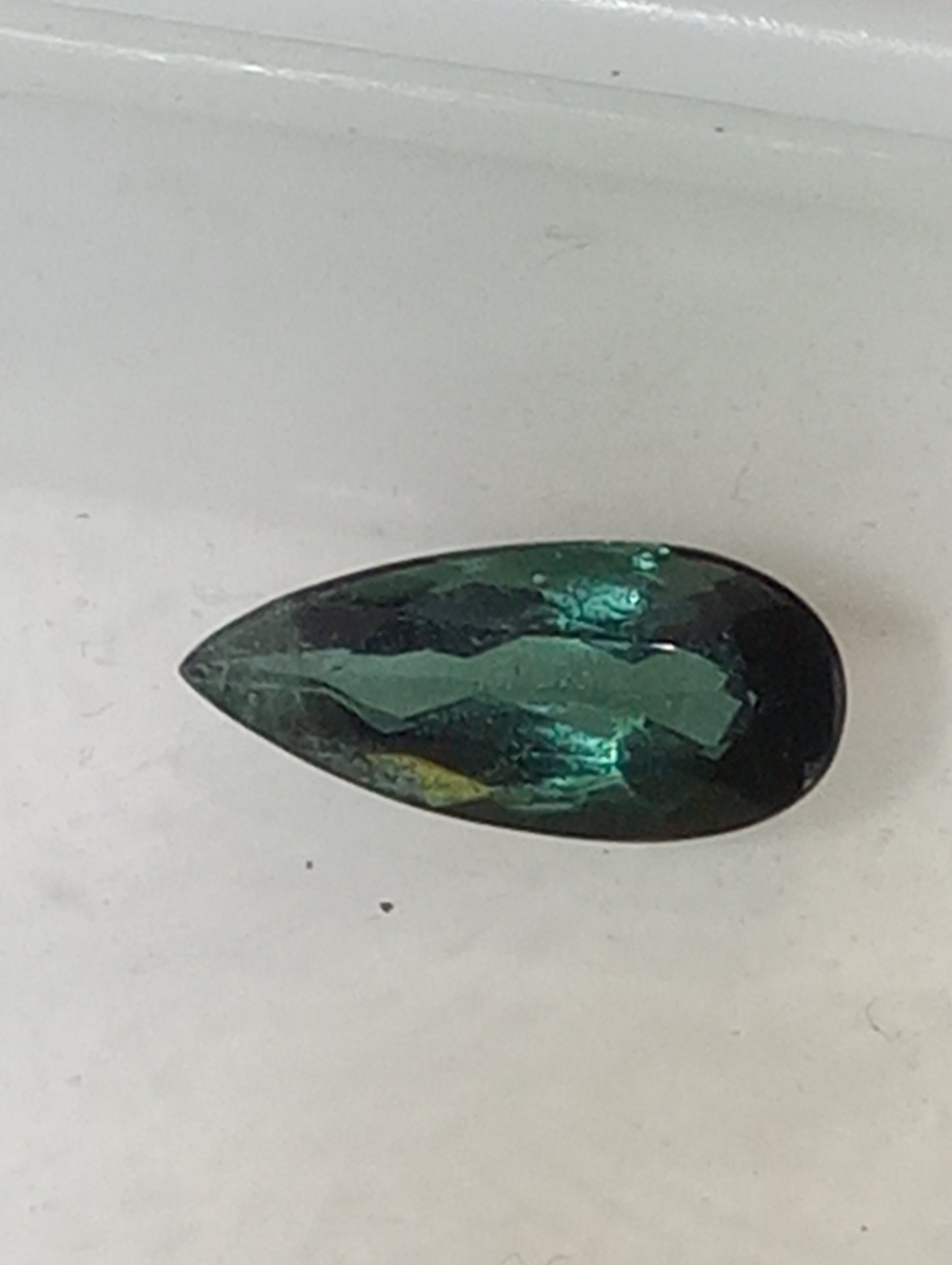 tourmaline gemstone blue green, 10mmx4.5mm tear drop shape, 1.05ct