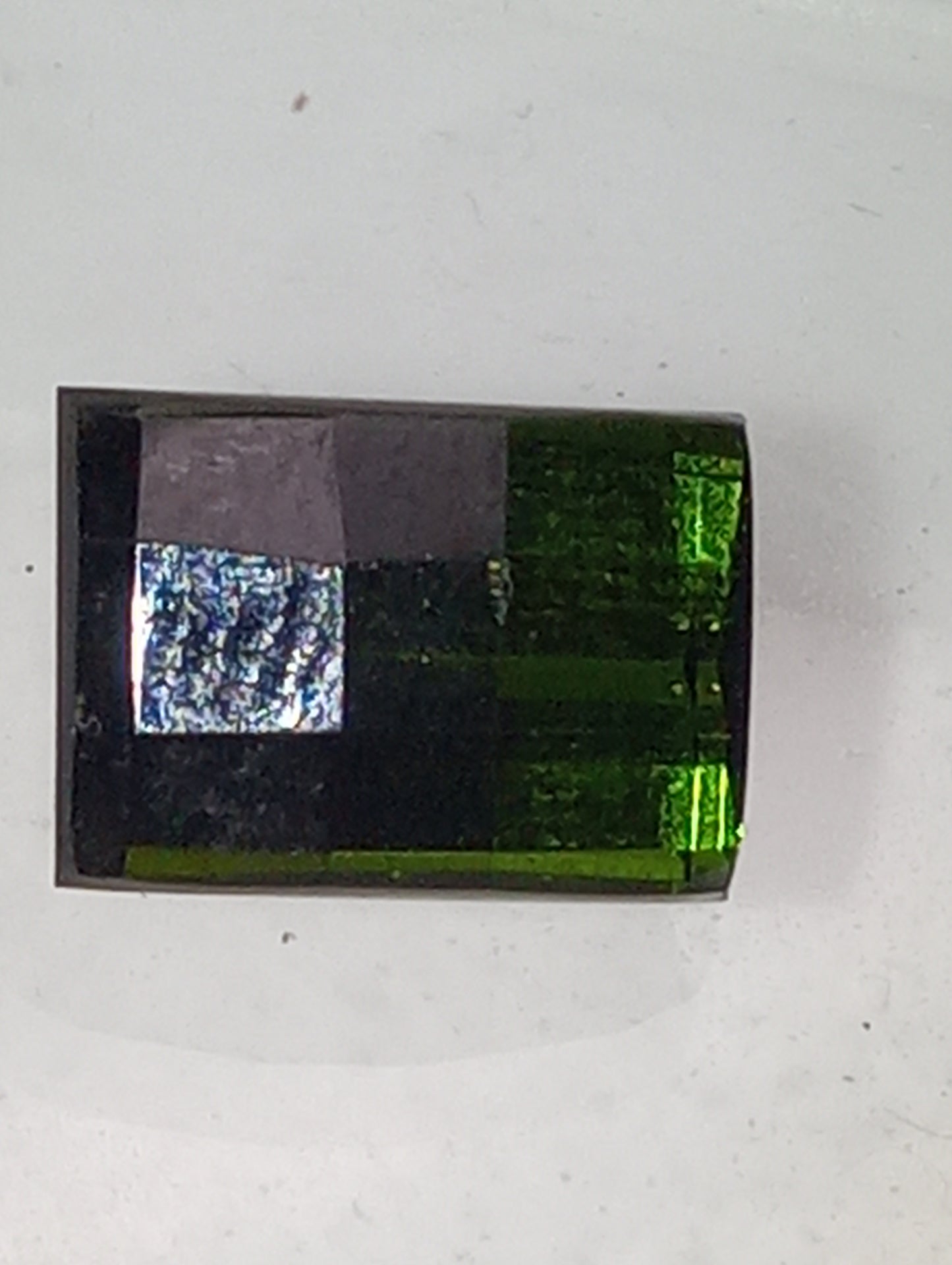 tourmaline gemstone dark green, 10mmx7mm checkerboard emerald cut, 3.88ct