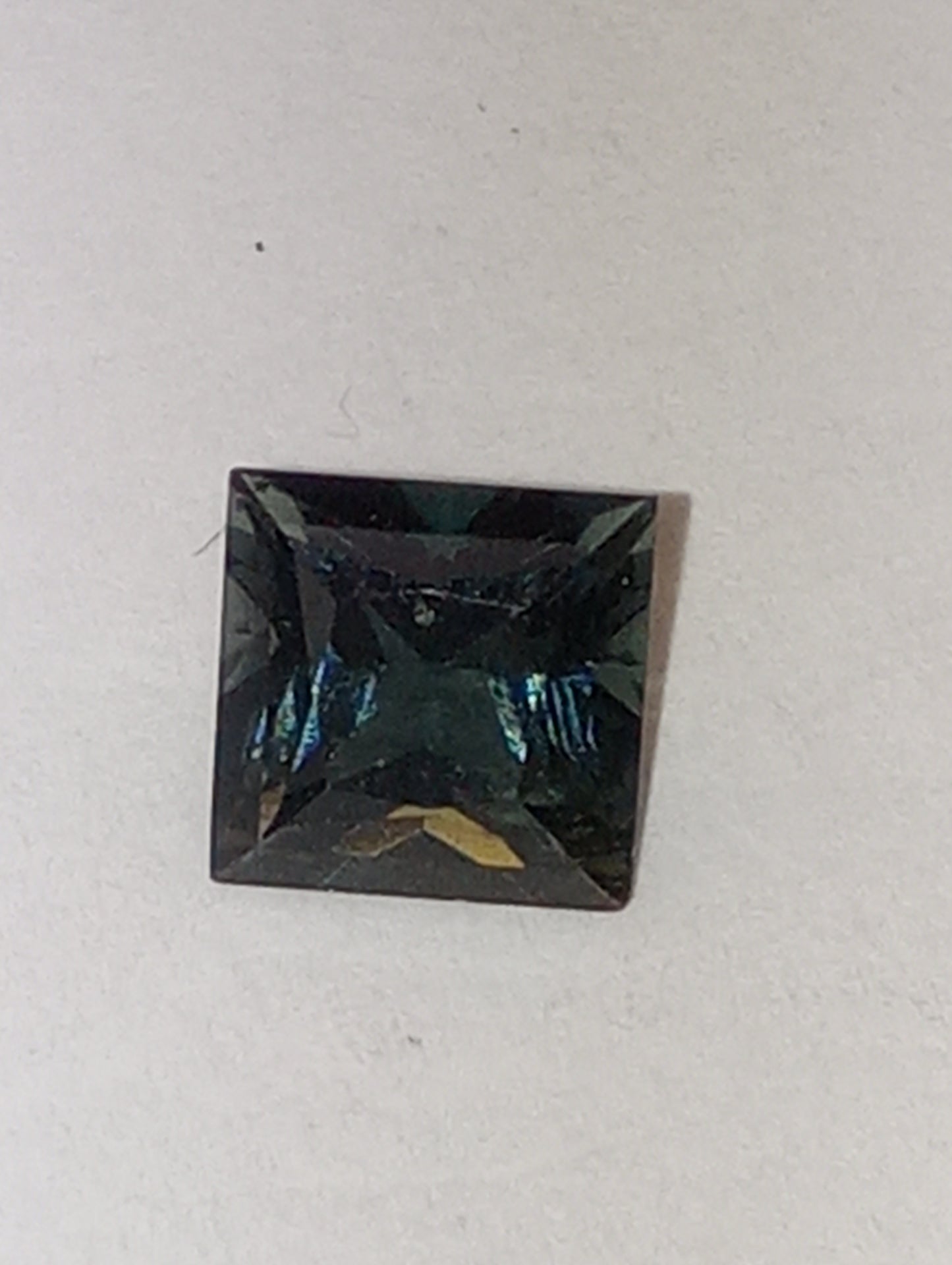 tourmaline gemstone indicolite, 6mmx6mm princess cut, 1.27ct