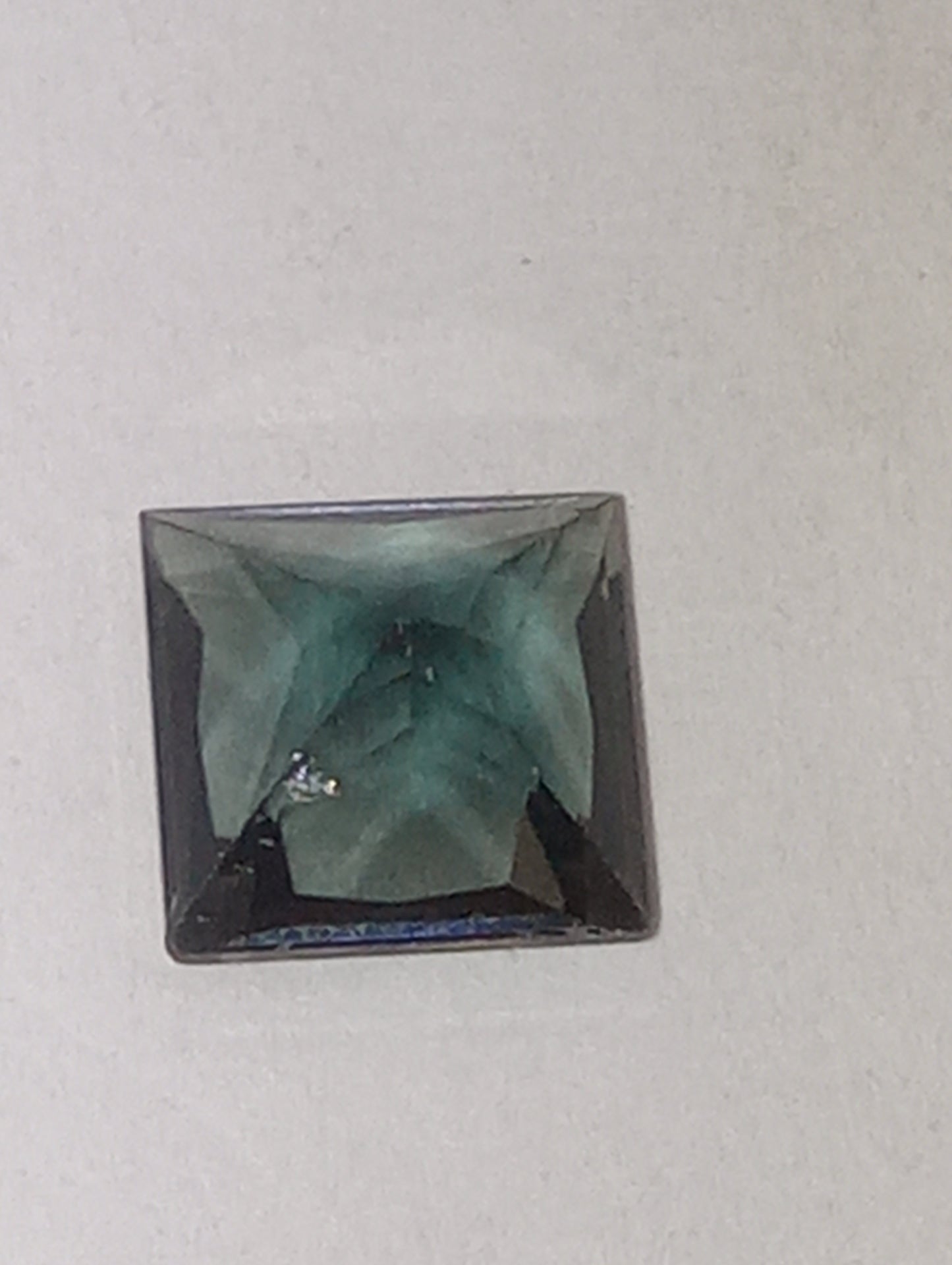 tourmaline gemstone indicolite, 6mmx6mm princess cut, 1.27ct