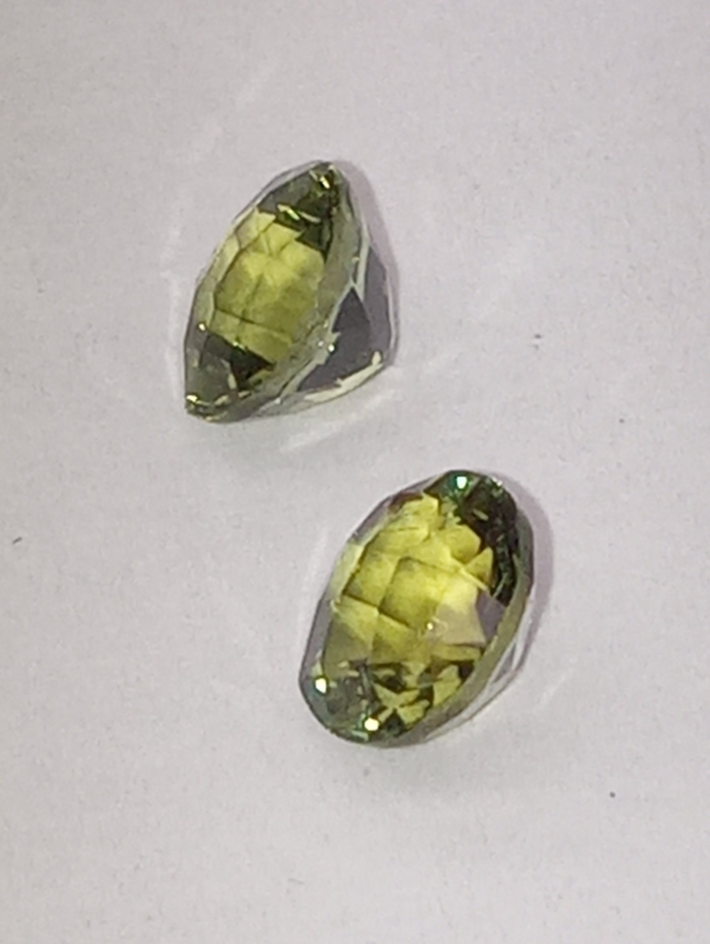 tourmaline gemstones, green, 2 stones, matched pair, 6mm round cuts, 1.80ctw