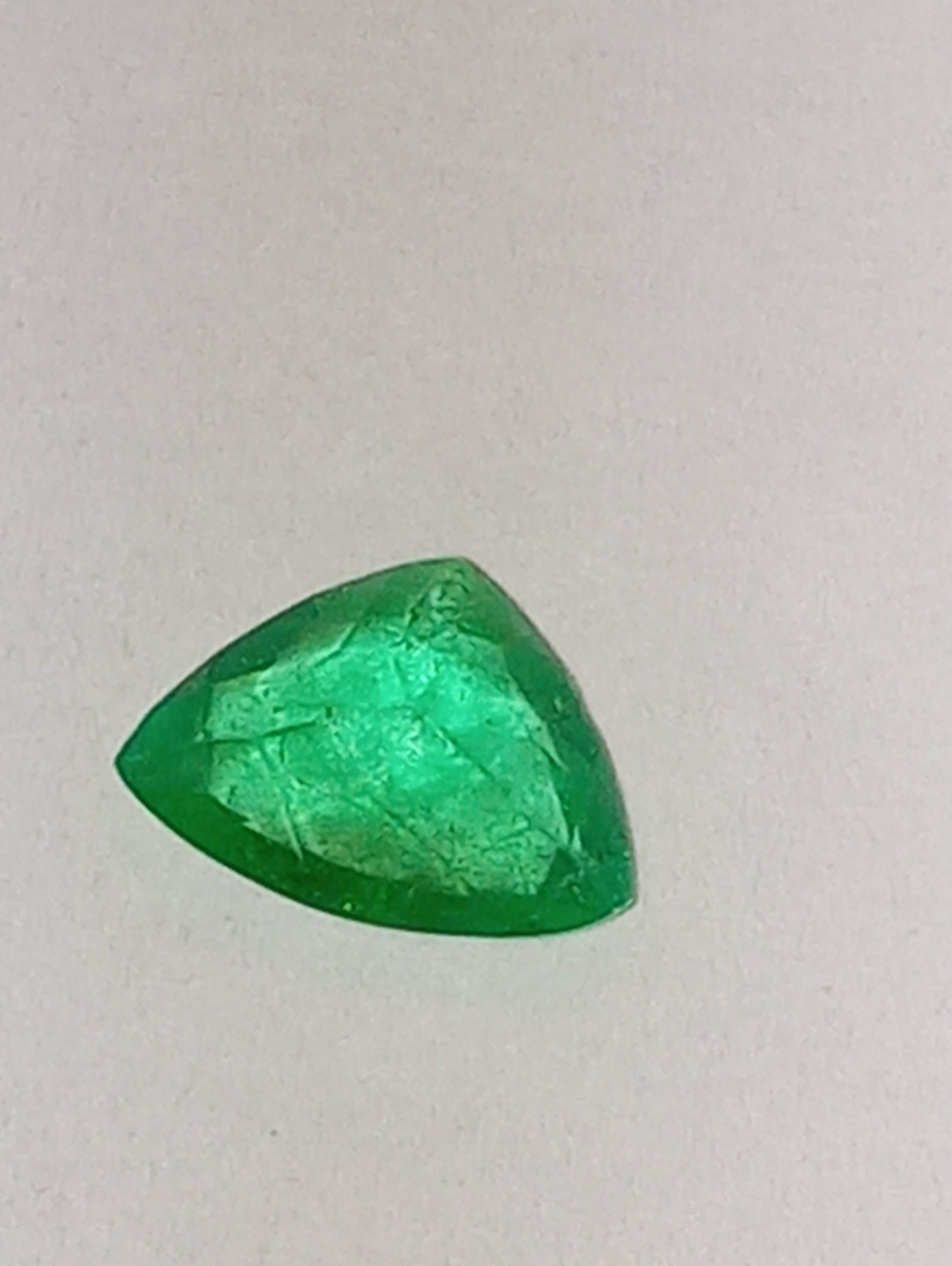 emerald gemstone Colombian, .57ct fancy trillion cut