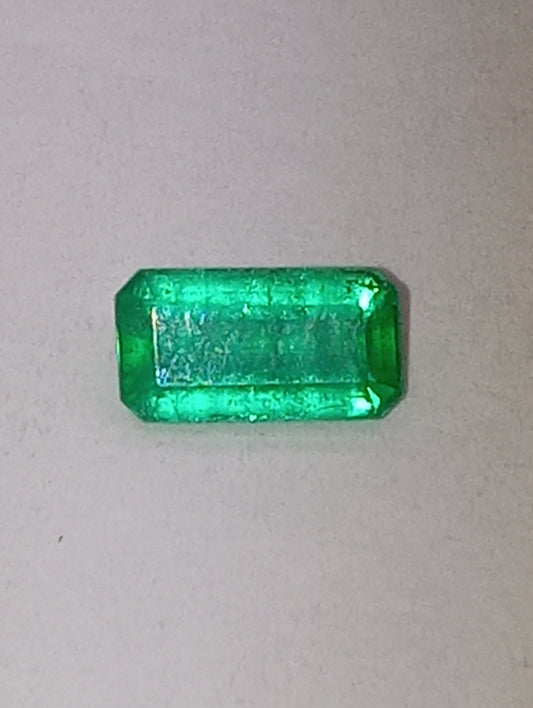 emerald gemstone Colombian, 8mmx4mm emerald cut, .79ct