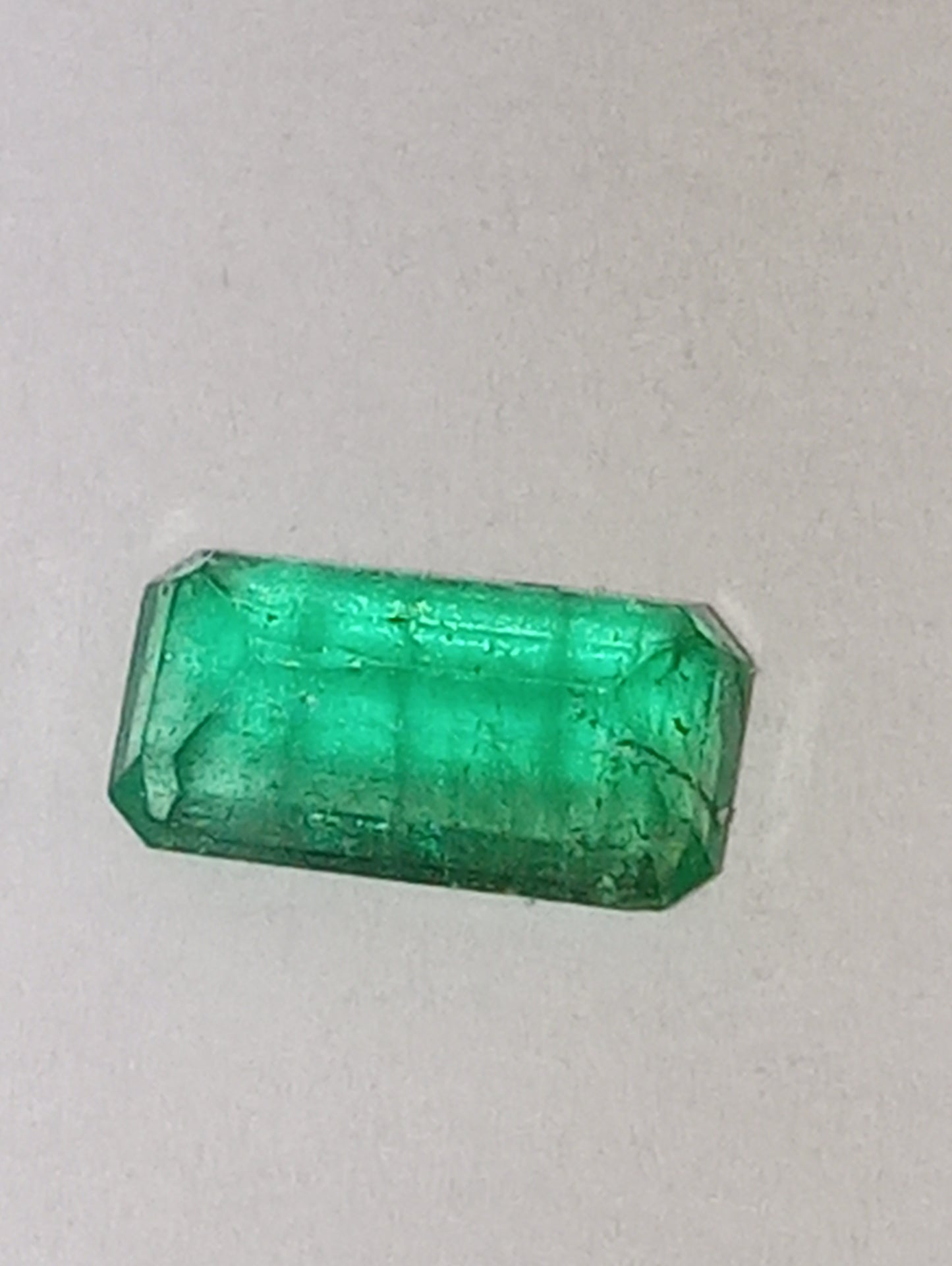 emerald gemstone Colombian, 8mmx4mm emerald cut, .79ct
