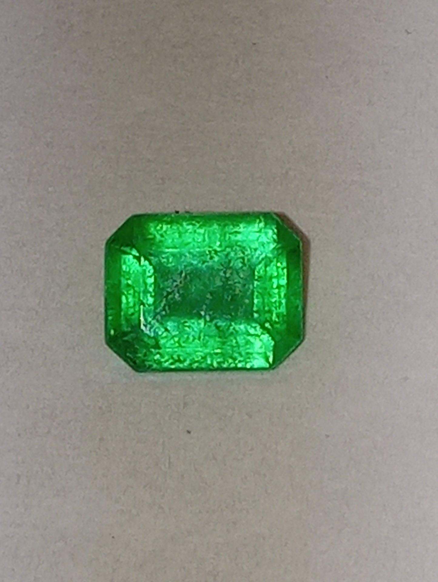 emerald gemstone Colombian, 7.5mmx5mm emerald cut, .65ct