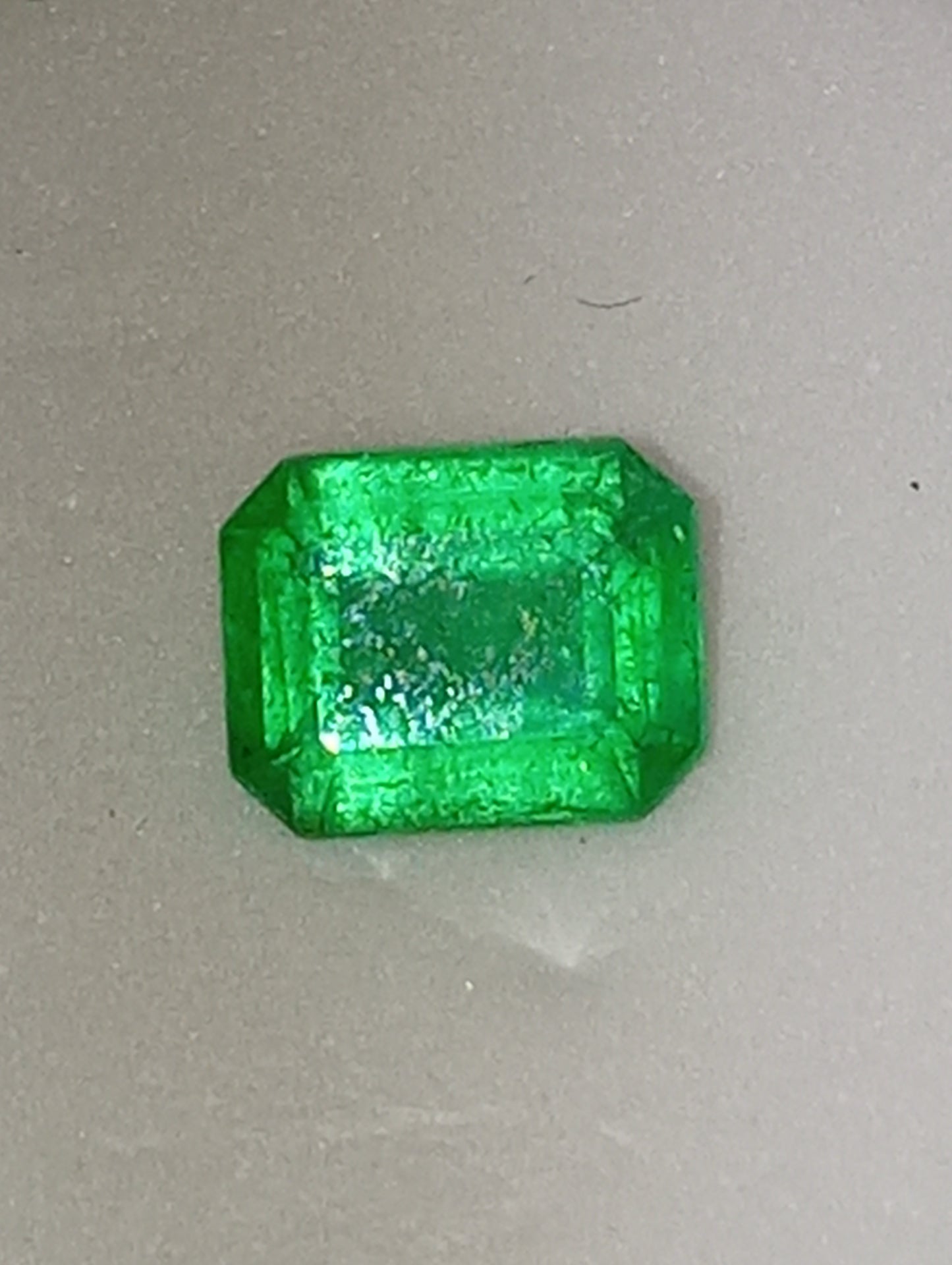 emerald gemstone Colombian, 7.5mmx5mm emerald cut, .65ct