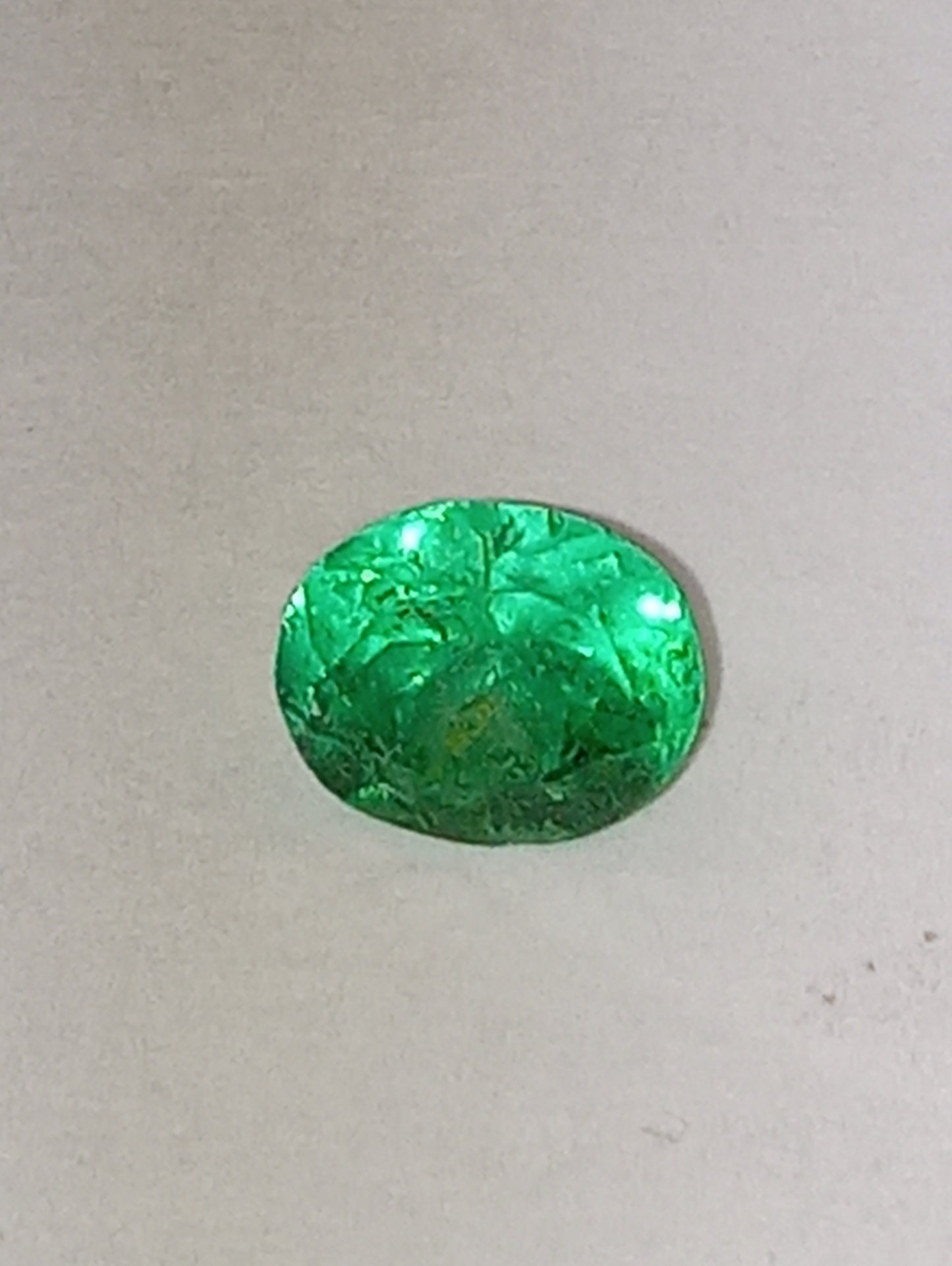 emerald gemstone Muzo Colombian, oval cut, .73ct