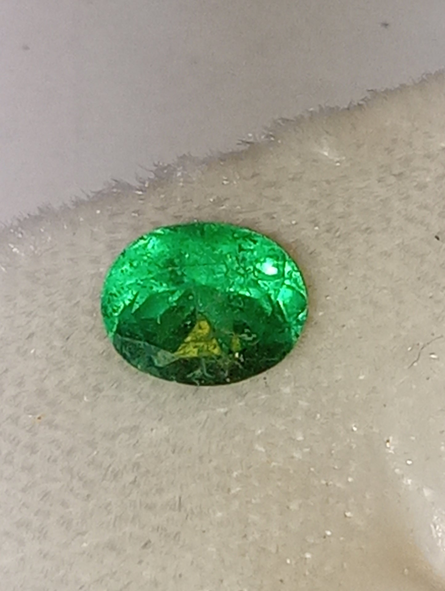 emerald gemstone Muzo Colombian, oval cut, .73ct