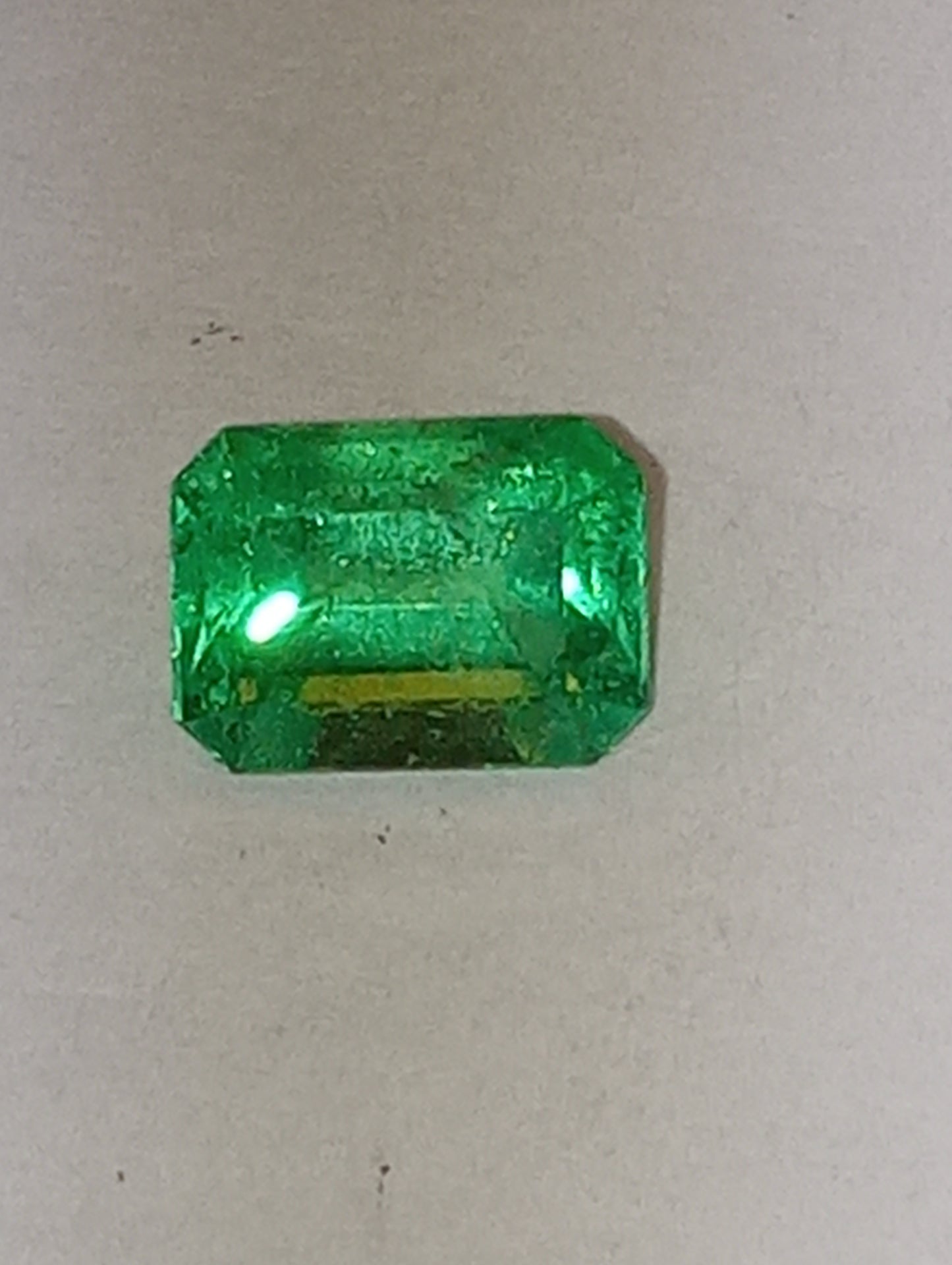 emerald gemstone Colombian, 8mmx6mm emerald cut, 1.36ct