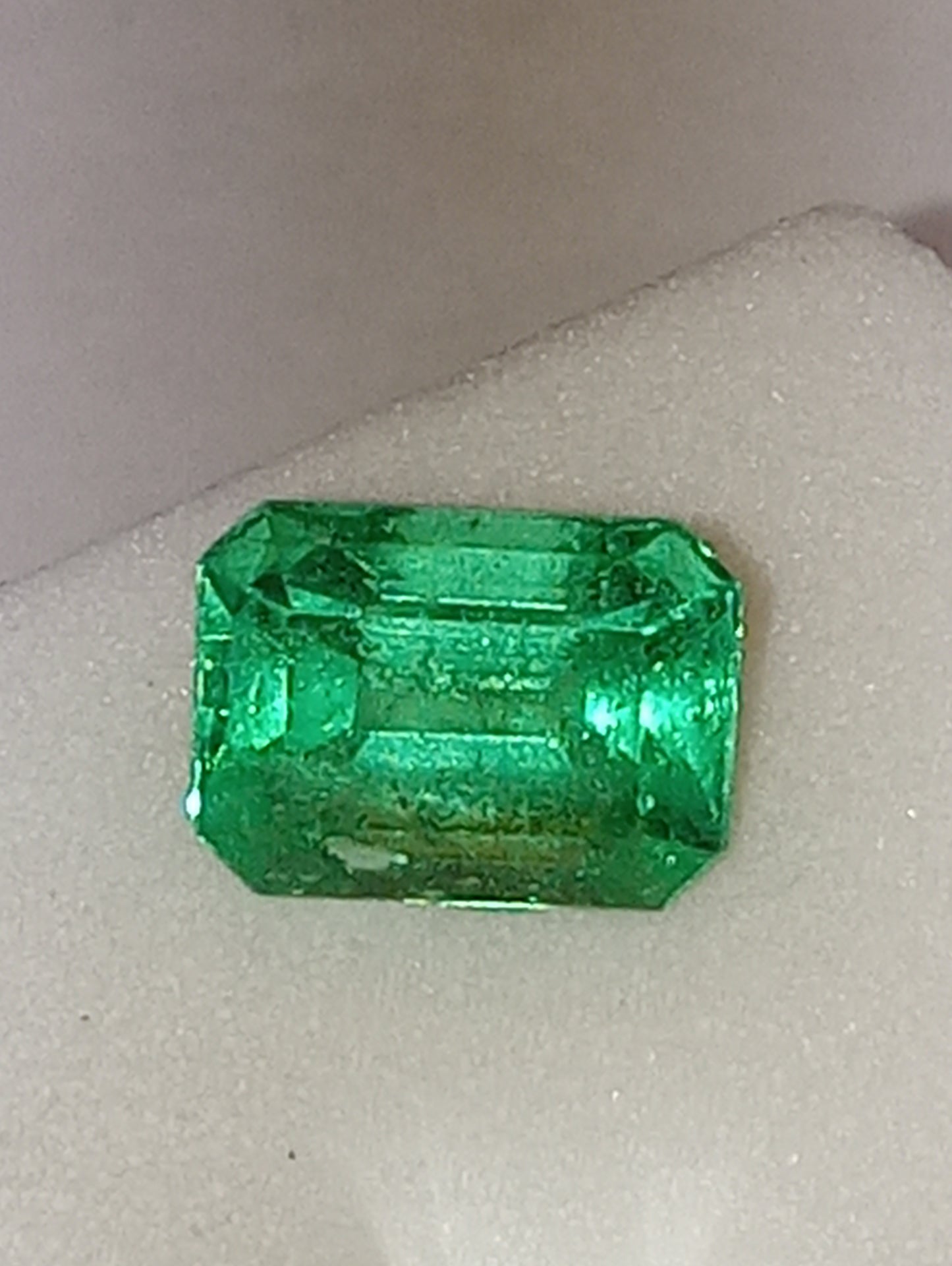 emerald gemstone Colombian, 8mmx6mm emerald cut, 1.36ct
