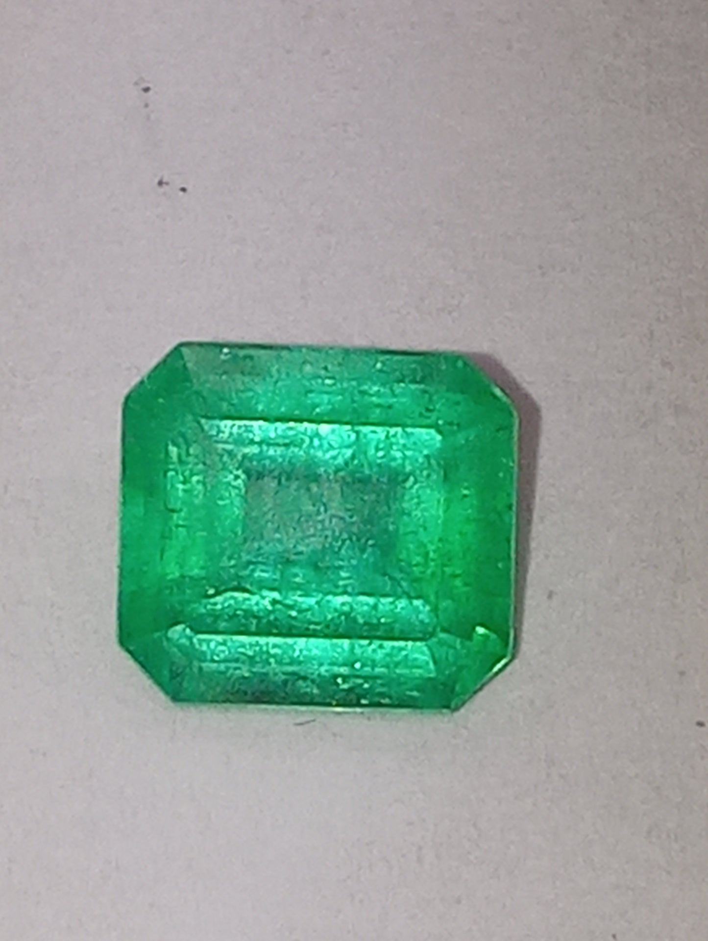 emerald gemstone Colombian, 7mmx6.5mm emerald cut, 1.23ct