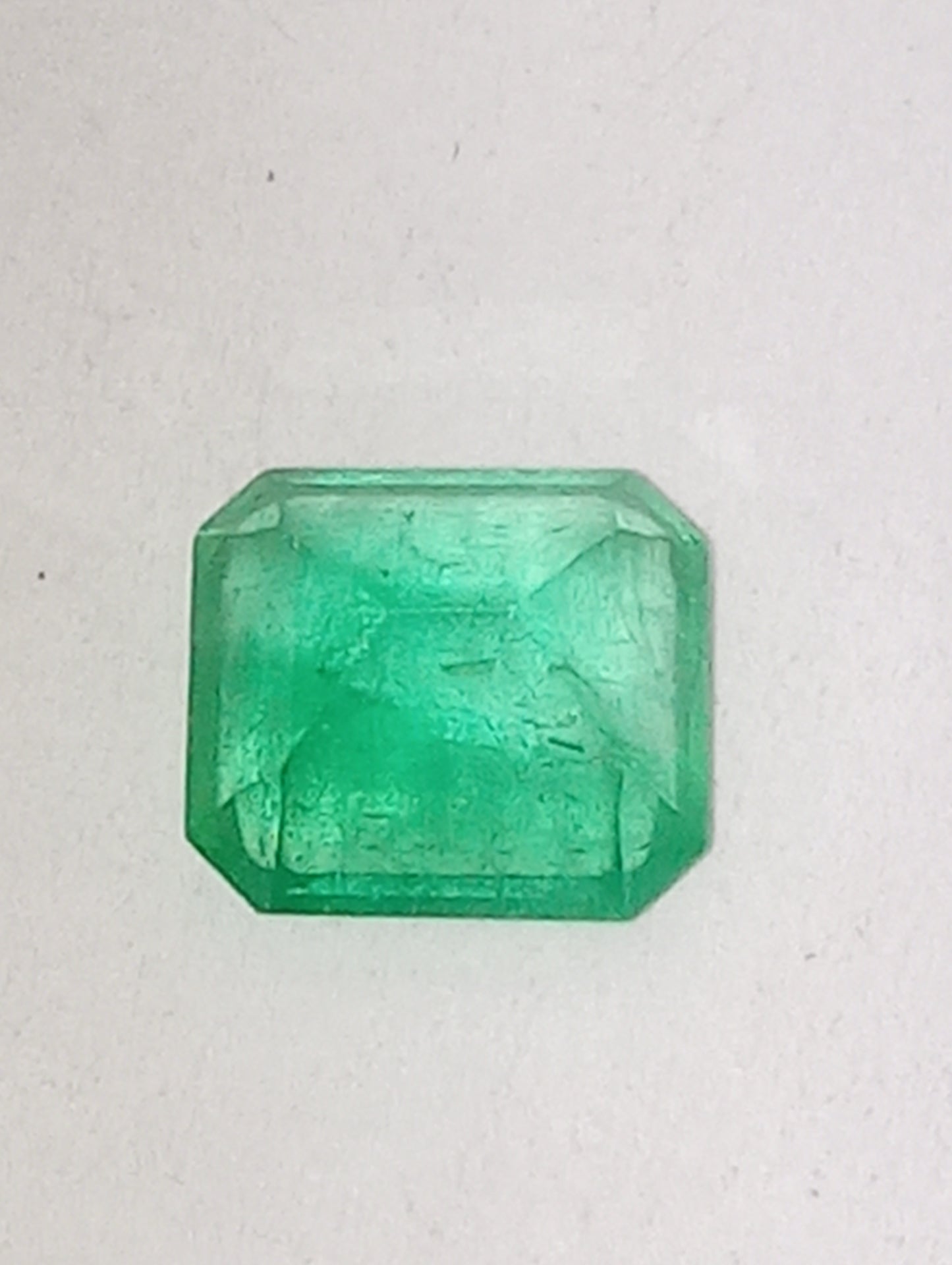 emerald gemstone Colombian, 7mmx6.5mm emerald cut, 1.23ct