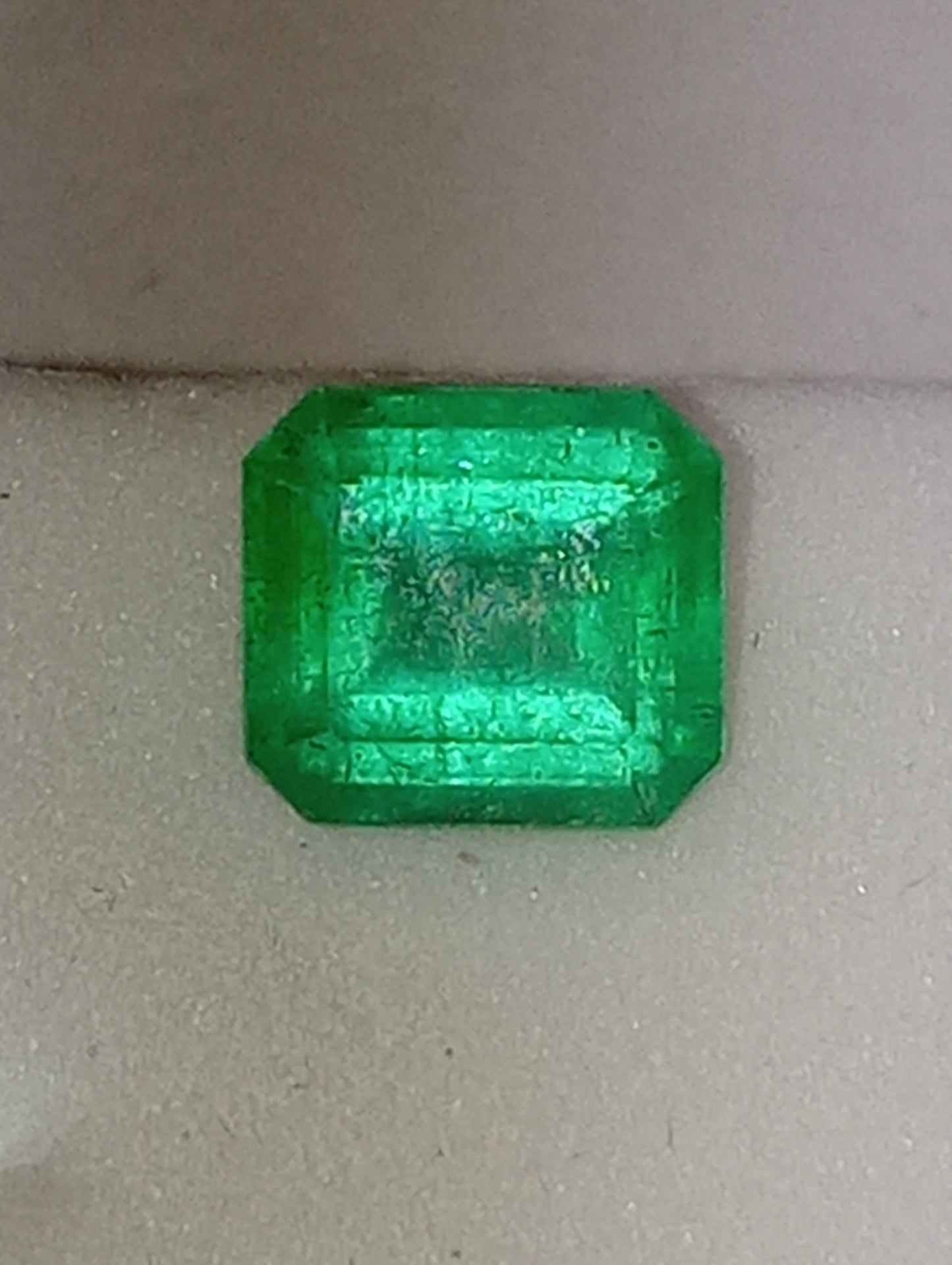 emerald gemstone Colombian, 7mmx6.5mm emerald cut, 1.23ct