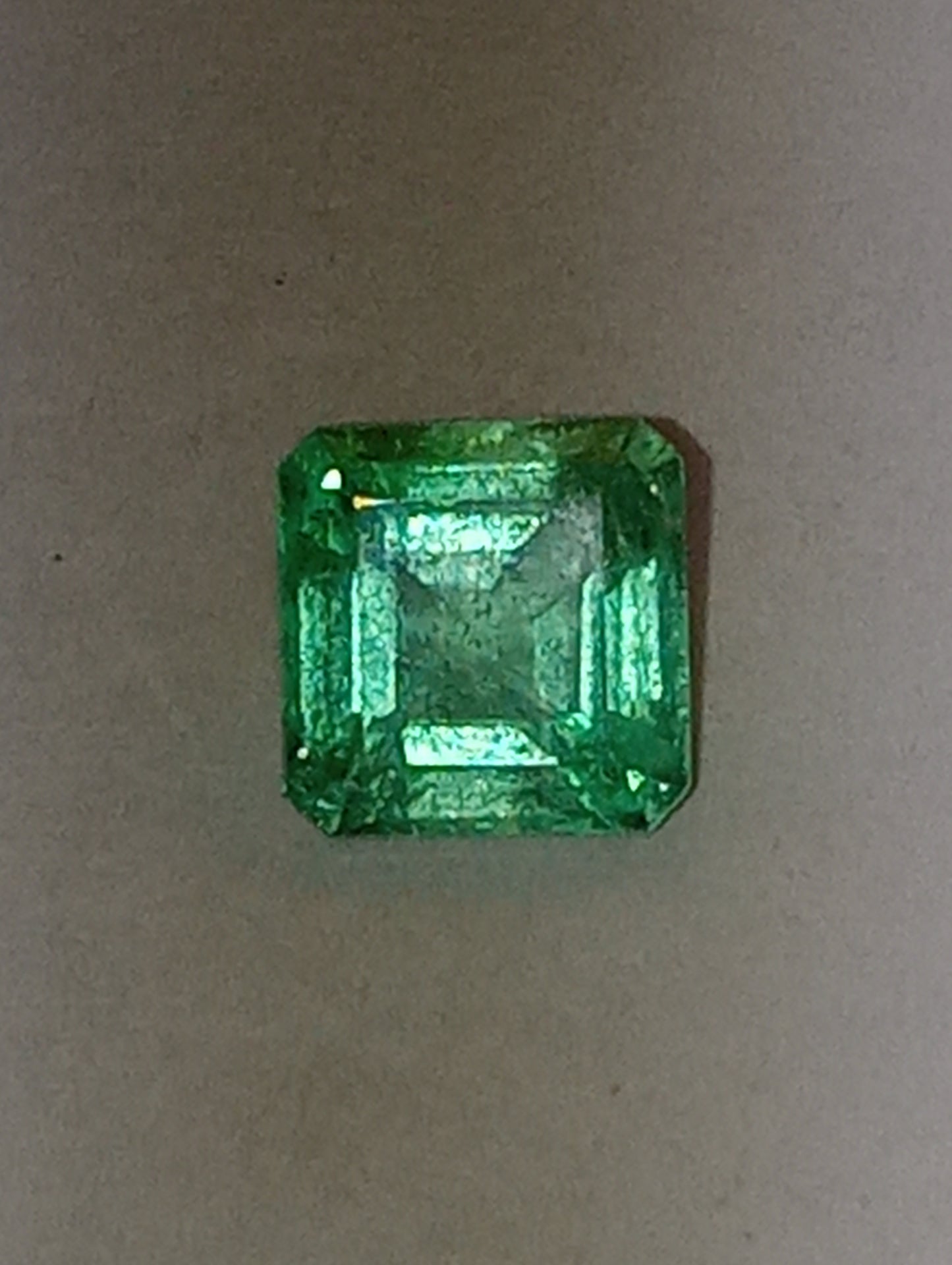 emerald gemstone Colombian, 7mmx7mm emerald cut, 1.65ct