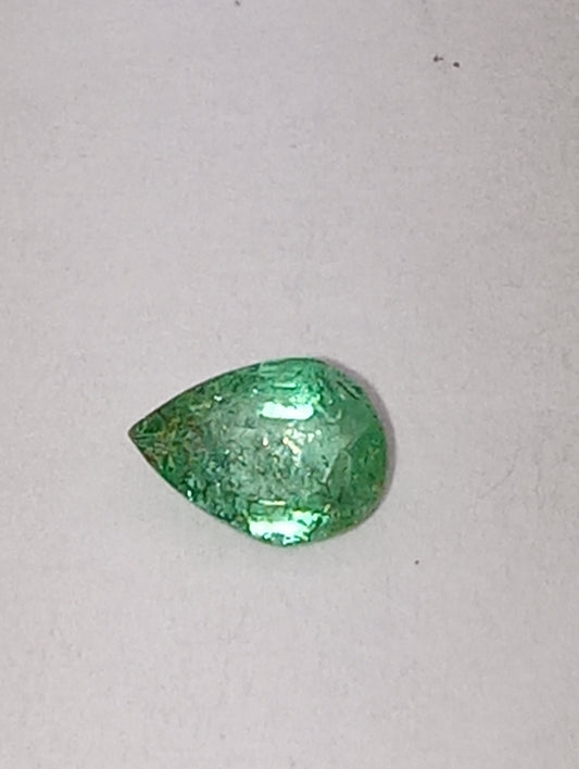 emerald gemstone Nigerian, 5.2x4mm pear cut, .24ct
