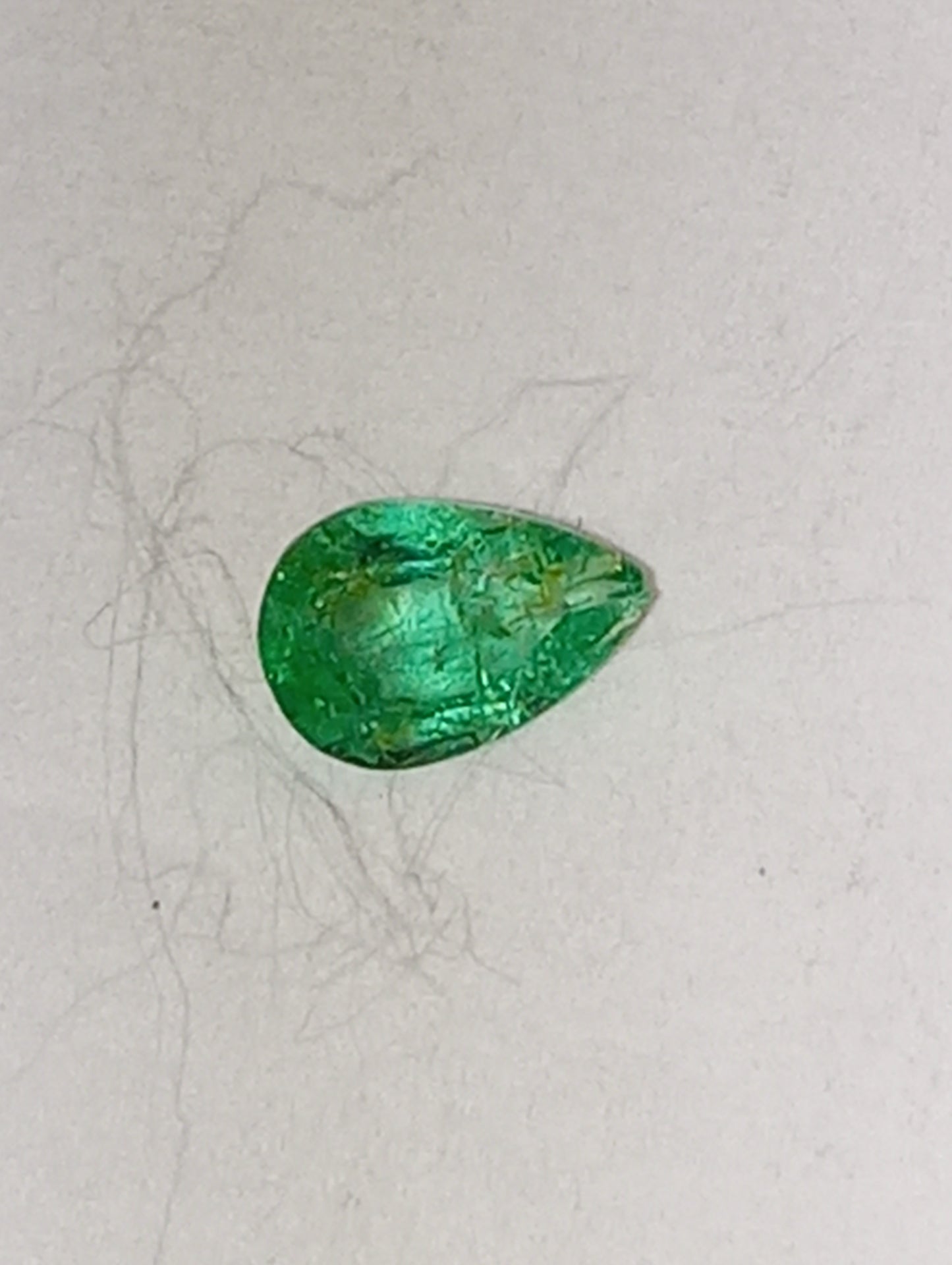 emerald gemstone Nigerian, 5mmx3.5m pear cut, .19ct