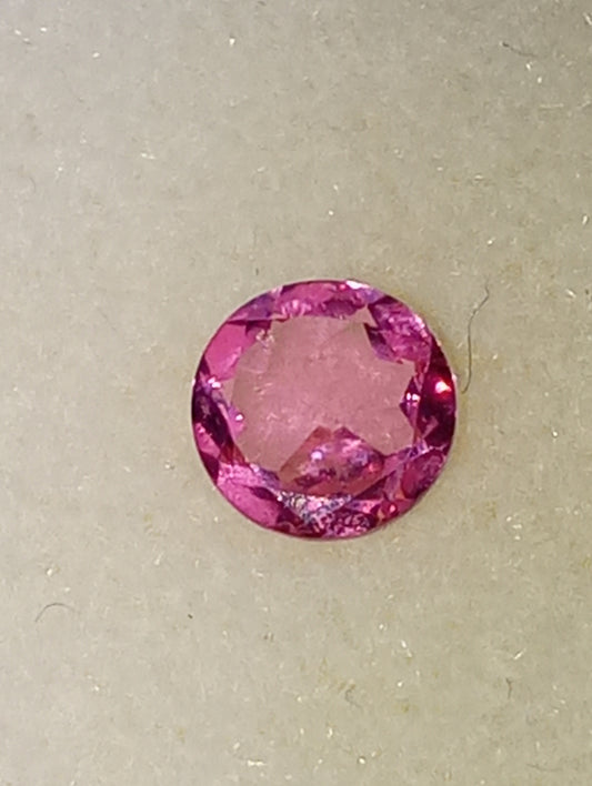 tourmaline gemstone pink, 5mm round cut, .40ct