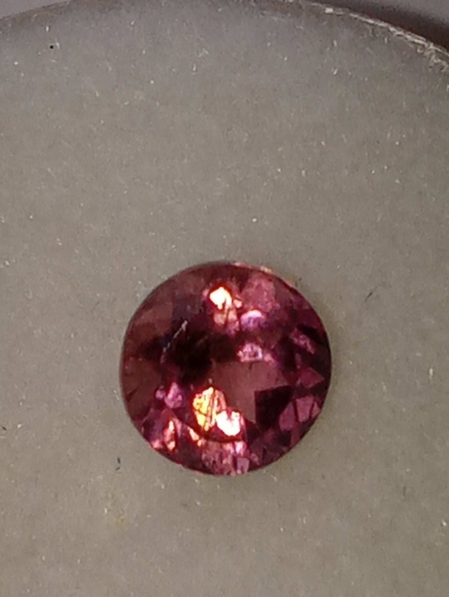 tourmaline gemstone pink, 5mm round cut, .48ct
