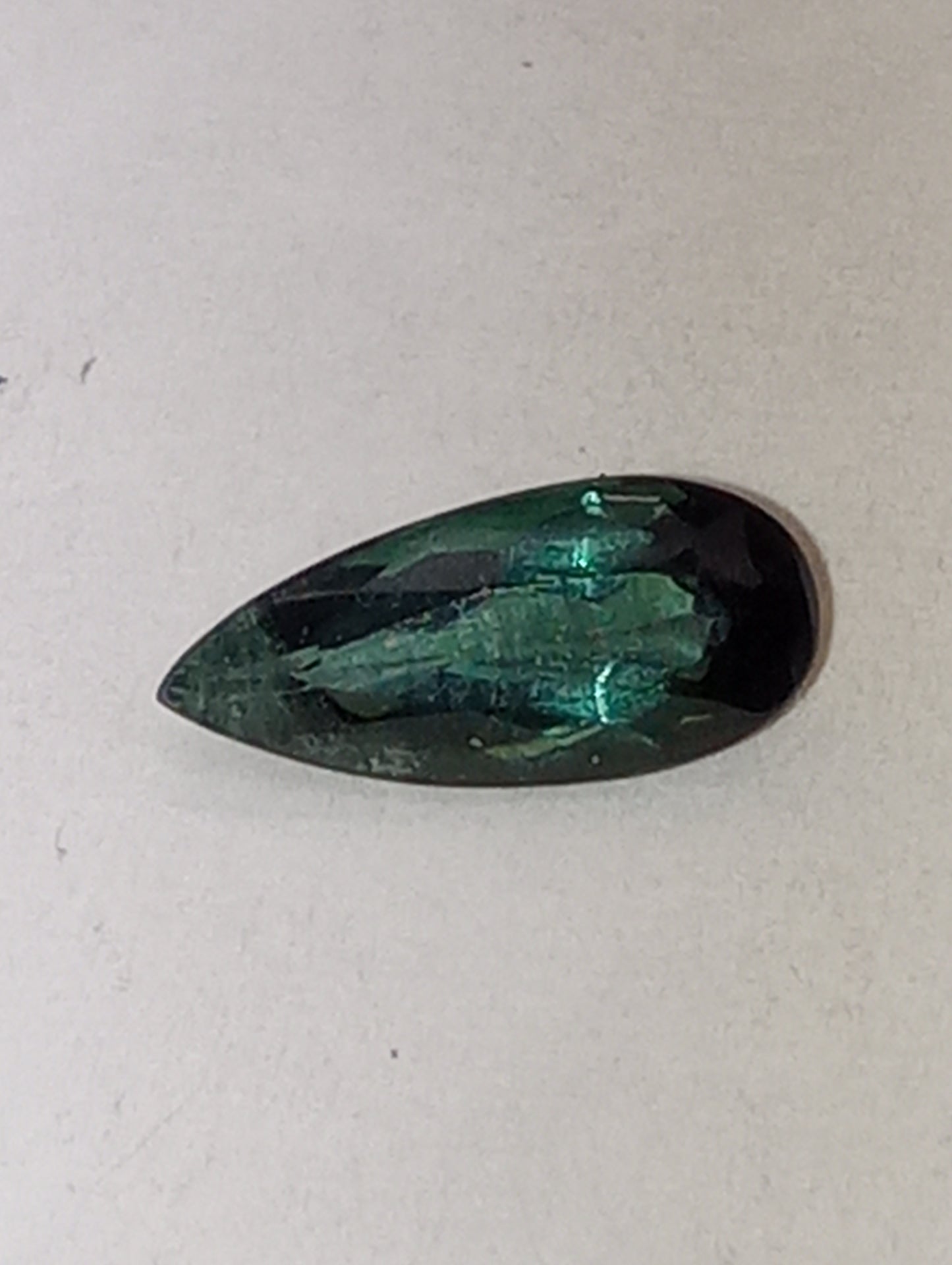 tourmaline gemstone blue green, 10mmx4.5mm tear drop shape, 1.05ct