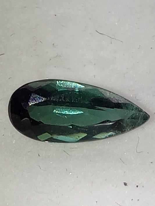 tourmaline gemstone blue green, 10mmx4.5mm tear drop shape, 1.05ct