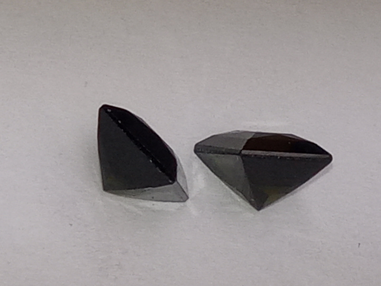 tourmaline gemstones olive green, matched pair, 2 stones 6mmx6mm princess cuts, 2.45ctw