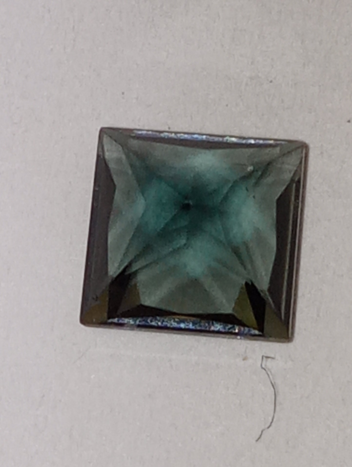tourmaline gemstone indicolite, 6mmx6mm princess cut, 1.27ct