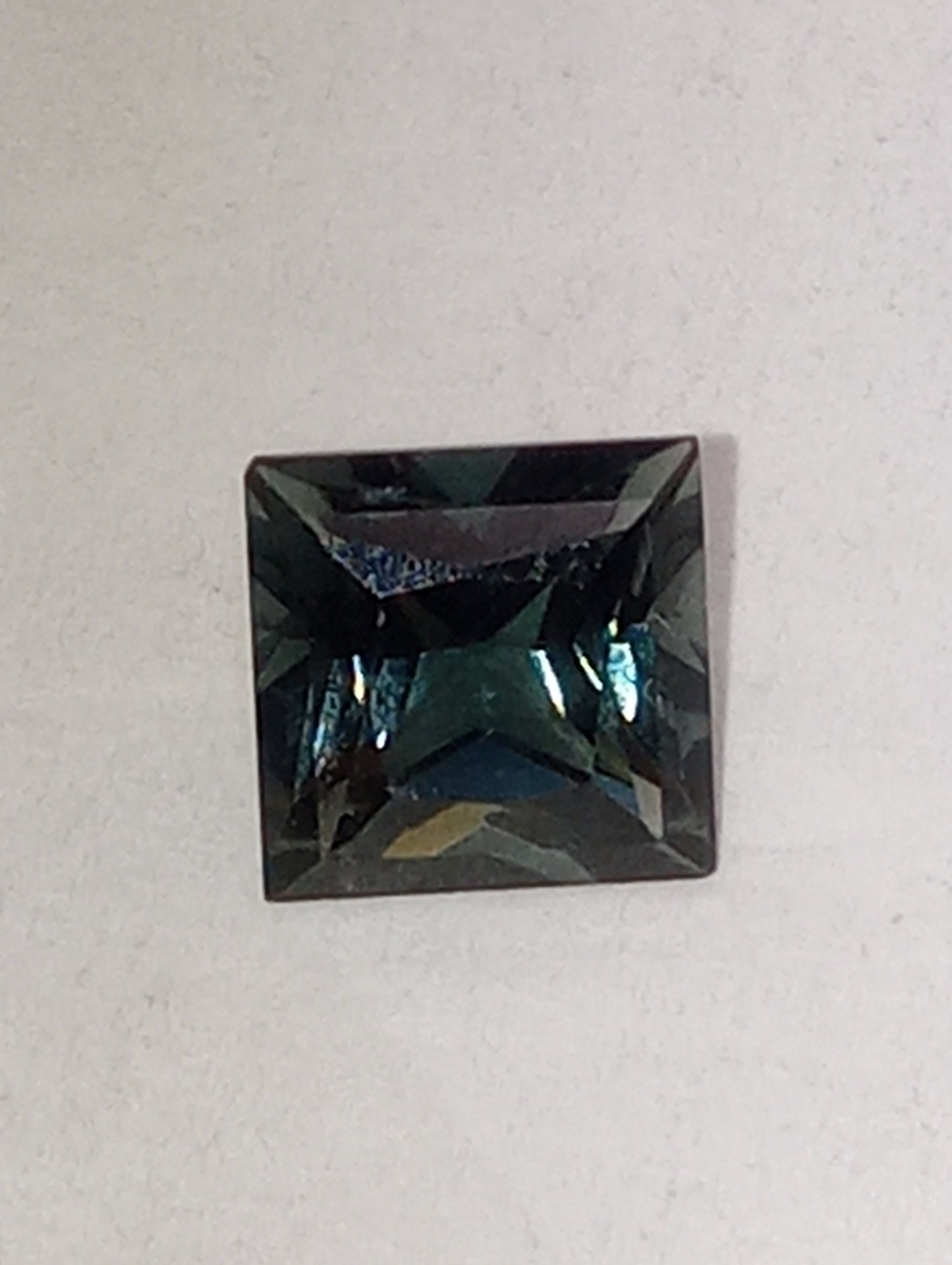 tourmaline gemstone indicolite, 6mmx6mm princess cut, 1.27ct
