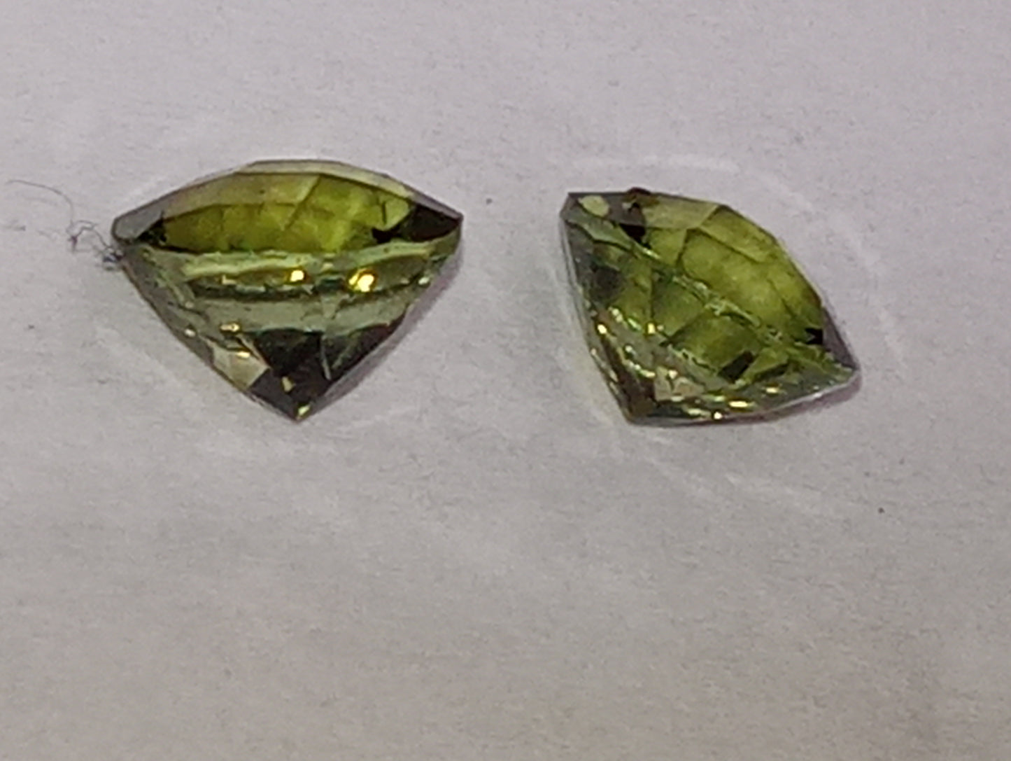 tourmaline gemstones, green, 2 stones, matched pair, 6mm round cuts, 1.80ctw
